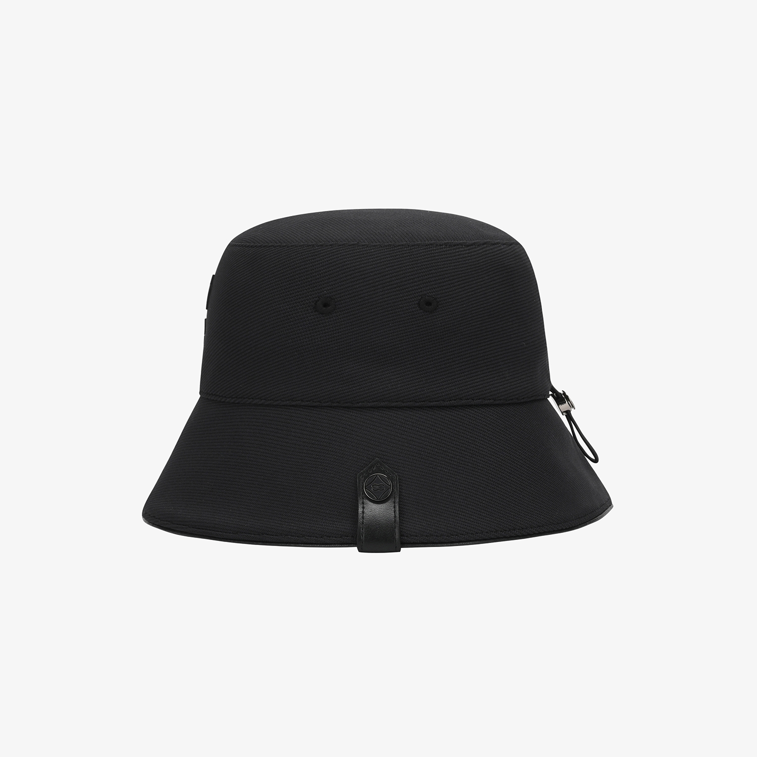 사우스케이프 여성 로고 레더 파이핑 버킷햇_블랙