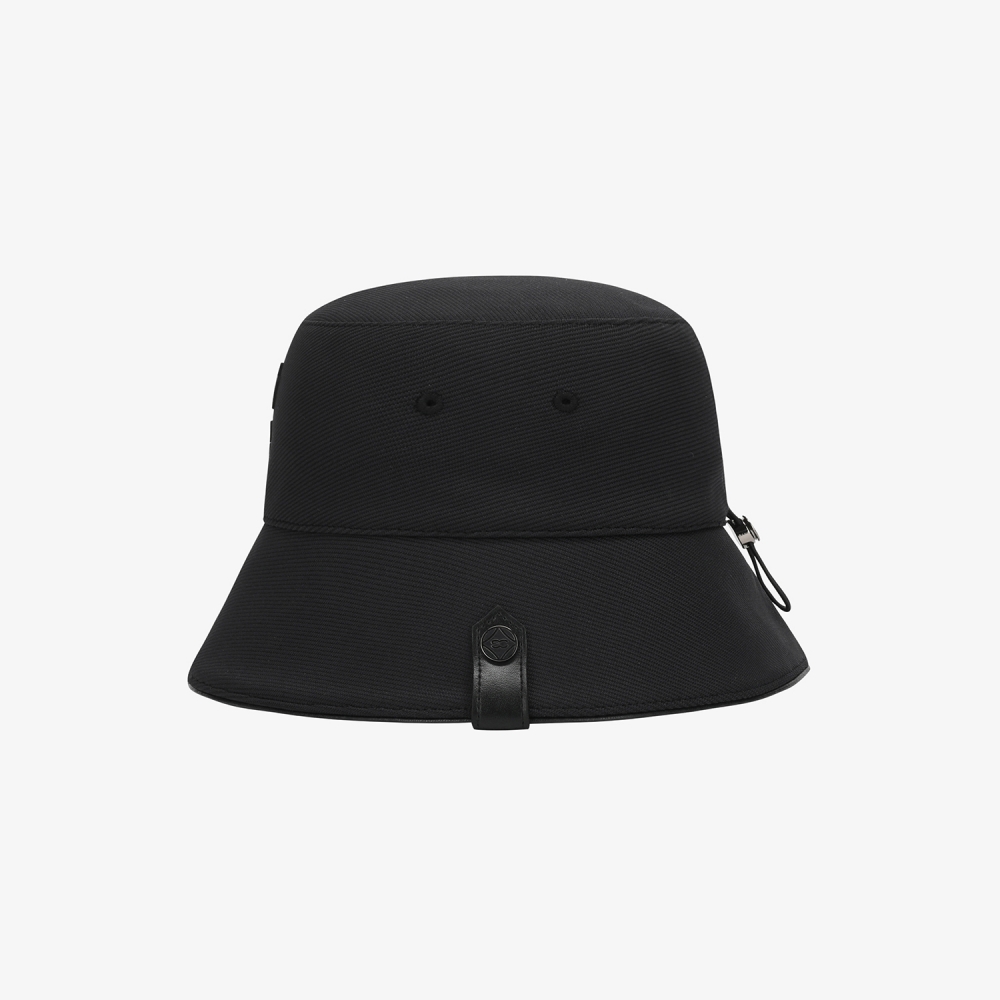 사우스케이프 여성 로고 레더 파이핑 버킷햇_블랙