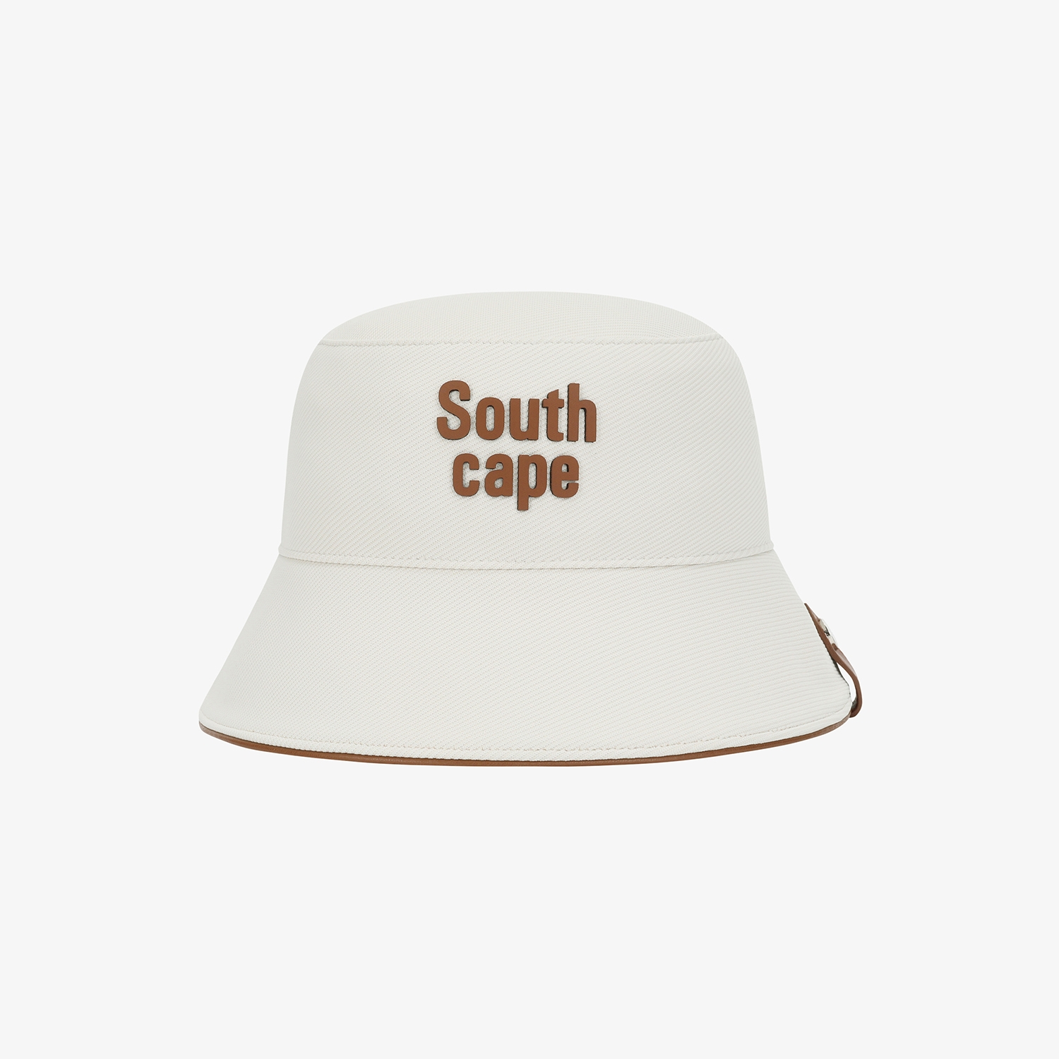 사우스케이프 여성 로고 레더 파이핑 버킷햇_아이보리