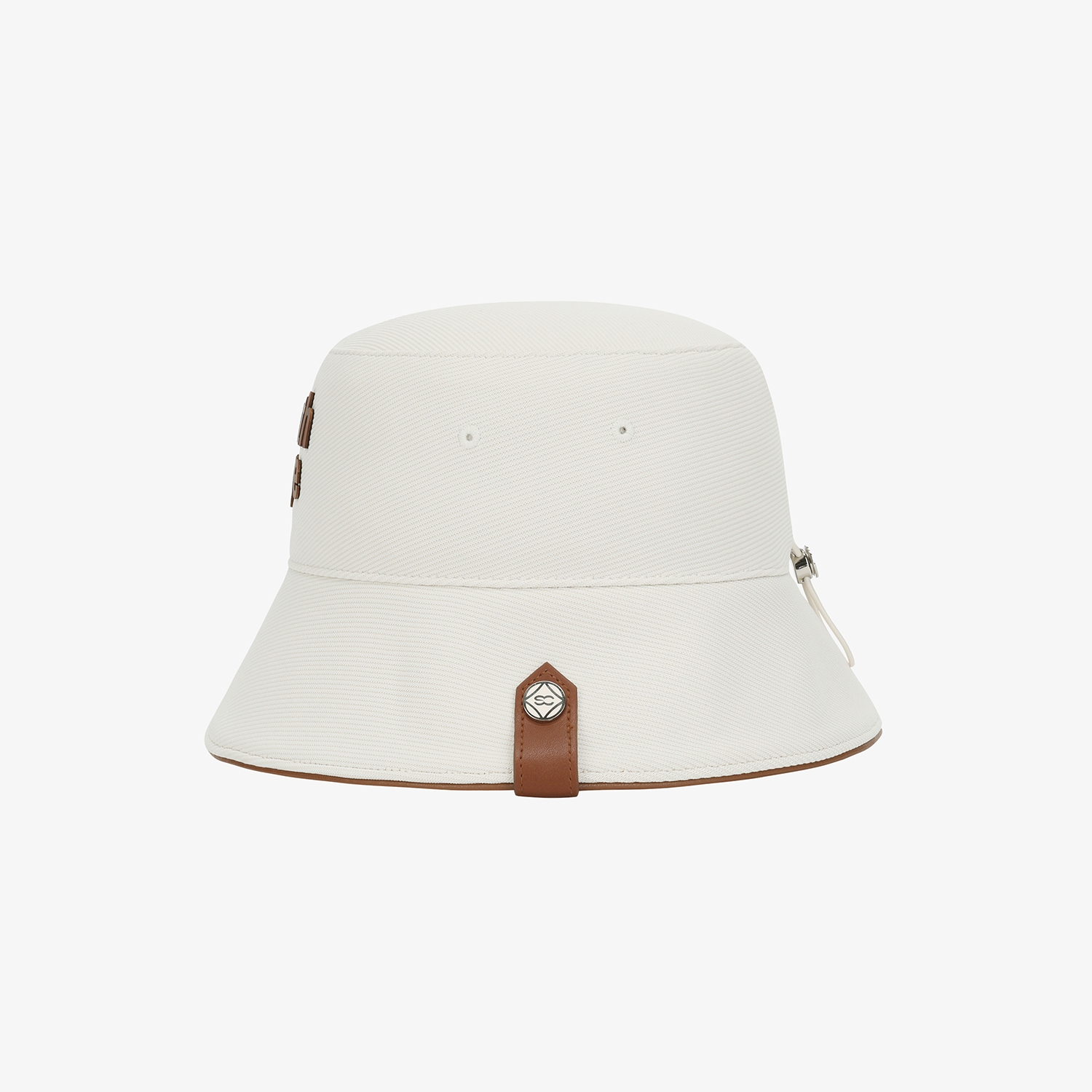 사우스케이프 여성 로고 레더 파이핑 버킷햇_아이보리