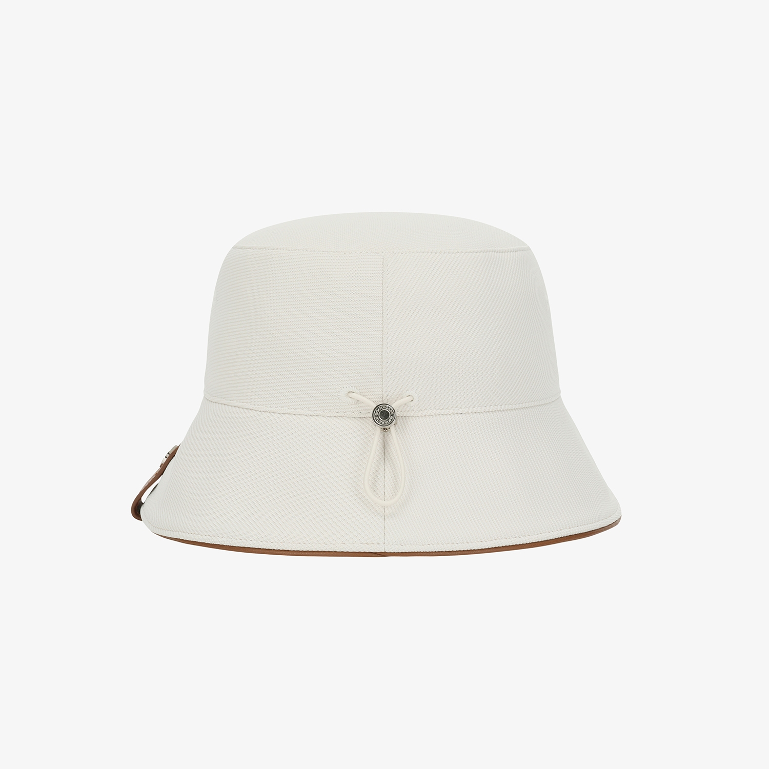 사우스케이프 여성 로고 레더 파이핑 버킷햇_아이보리