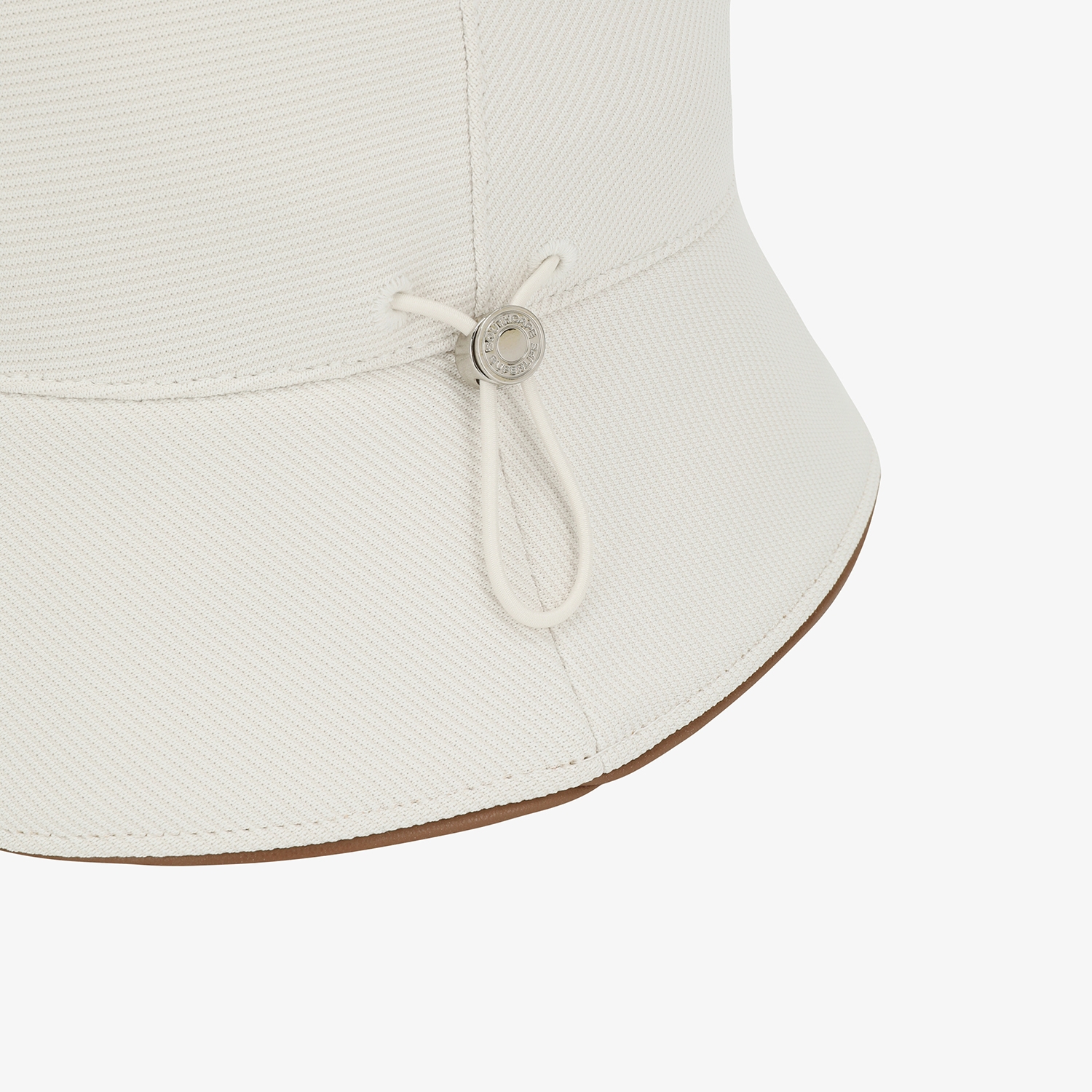 사우스케이프 여성 로고 레더 파이핑 버킷햇_아이보리