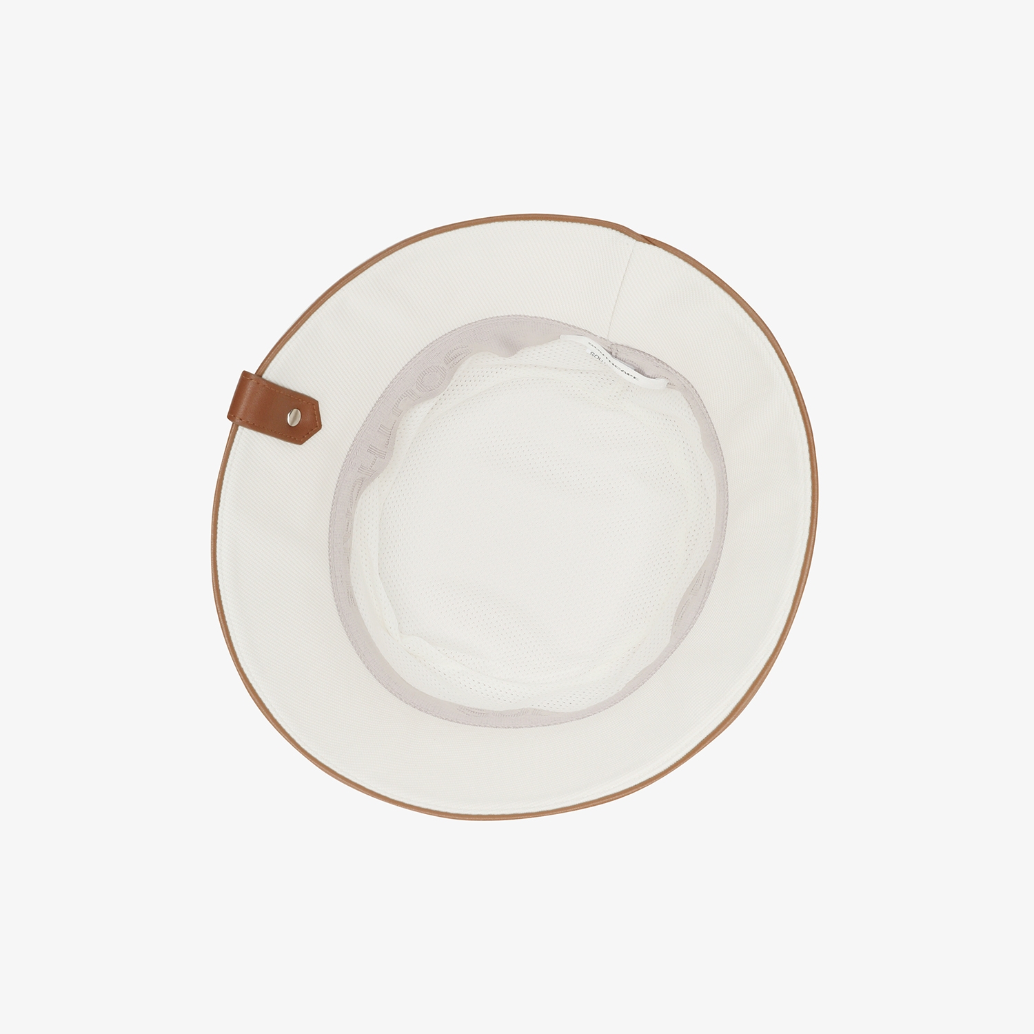 사우스케이프 여성 로고 레더 파이핑 버킷햇_아이보리