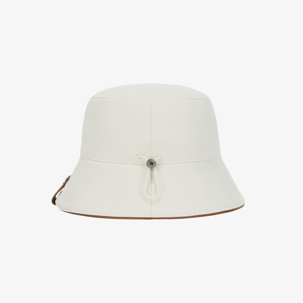 사우스케이프 여성 로고 레더 파이핑 버킷햇_아이보리