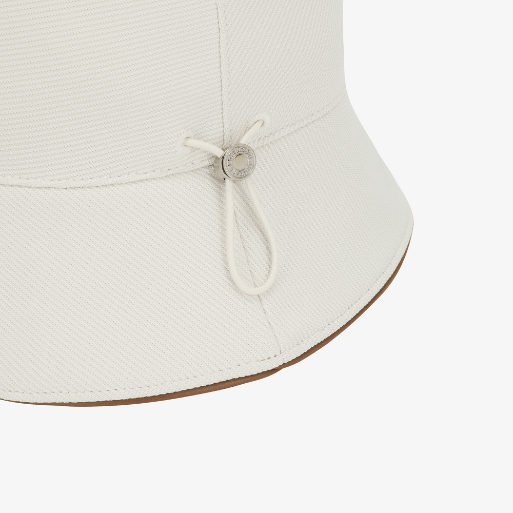 사우스케이프 여성 로고 레더 파이핑 버킷햇_아이보리