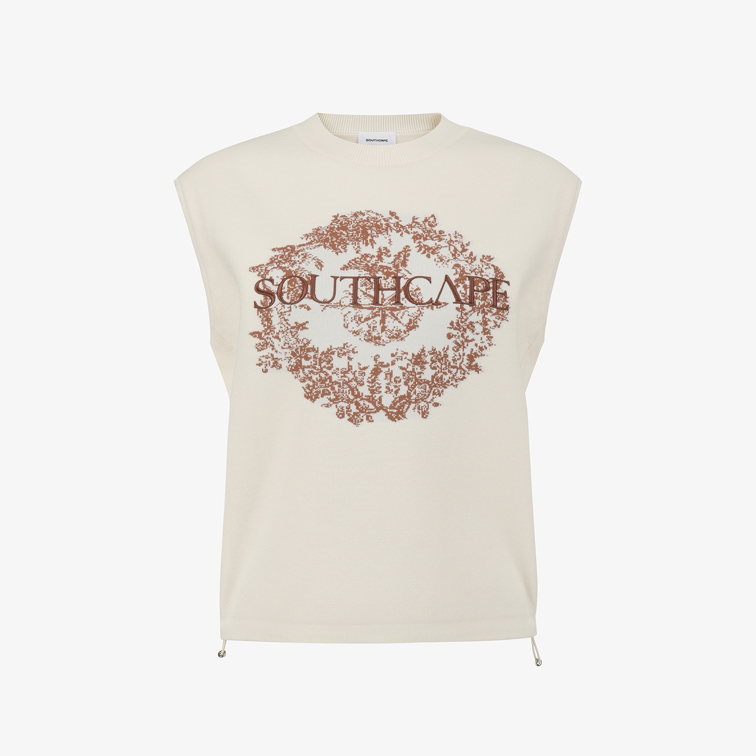 여성 사우스크로스 로고 니트 베스트_크림
