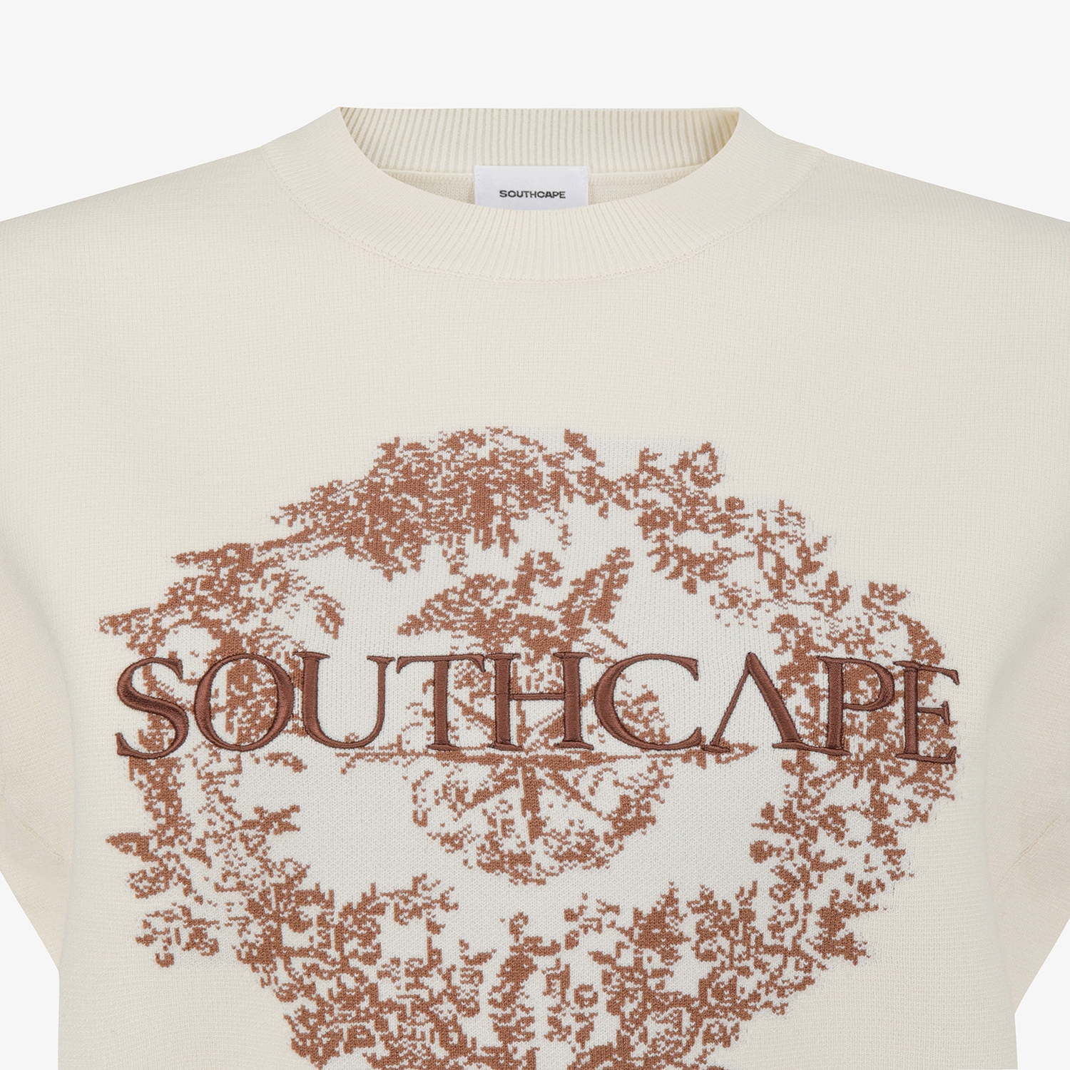 여성 사우스크로스 로고 니트 베스트_크림