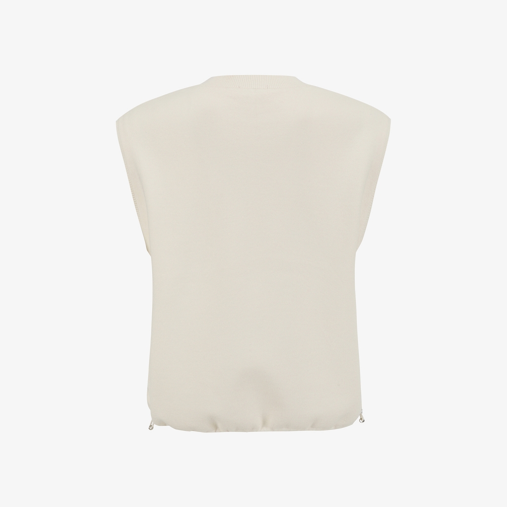 여성 사우스크로스 로고 니트 베스트_크림