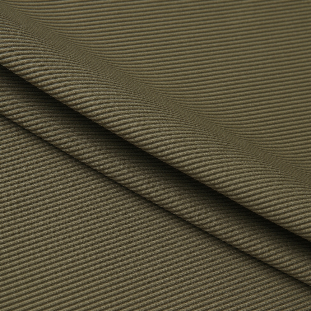 사우스케이프 여성 골지 배색 카라 티셔츠_카키