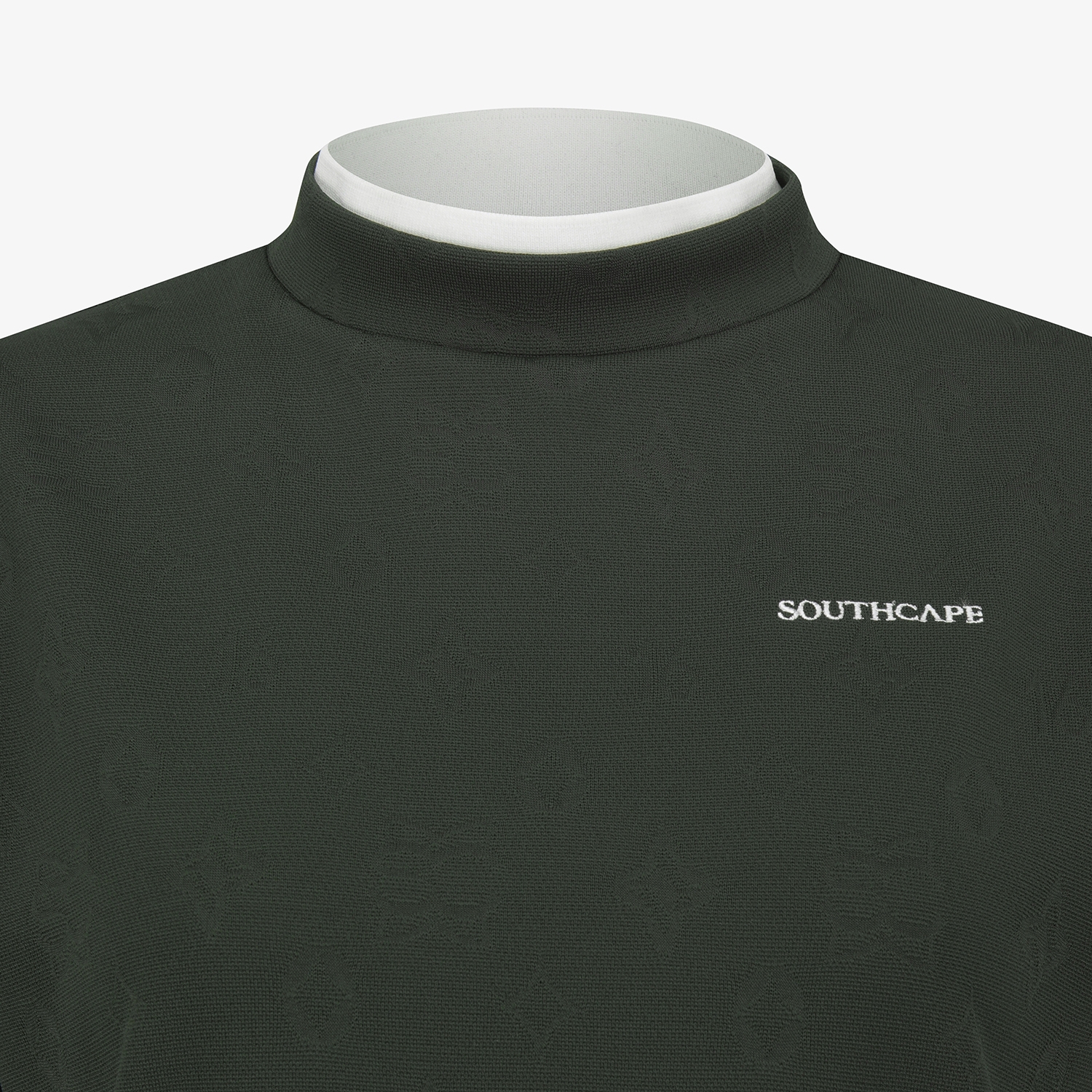 사우스케이프 여성 모노그램 하프넥 반팔 티셔츠_카키