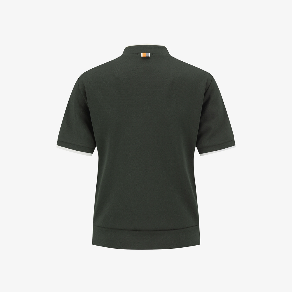 사우스케이프 여성 모노그램 하프넥 반팔 티셔츠_카키