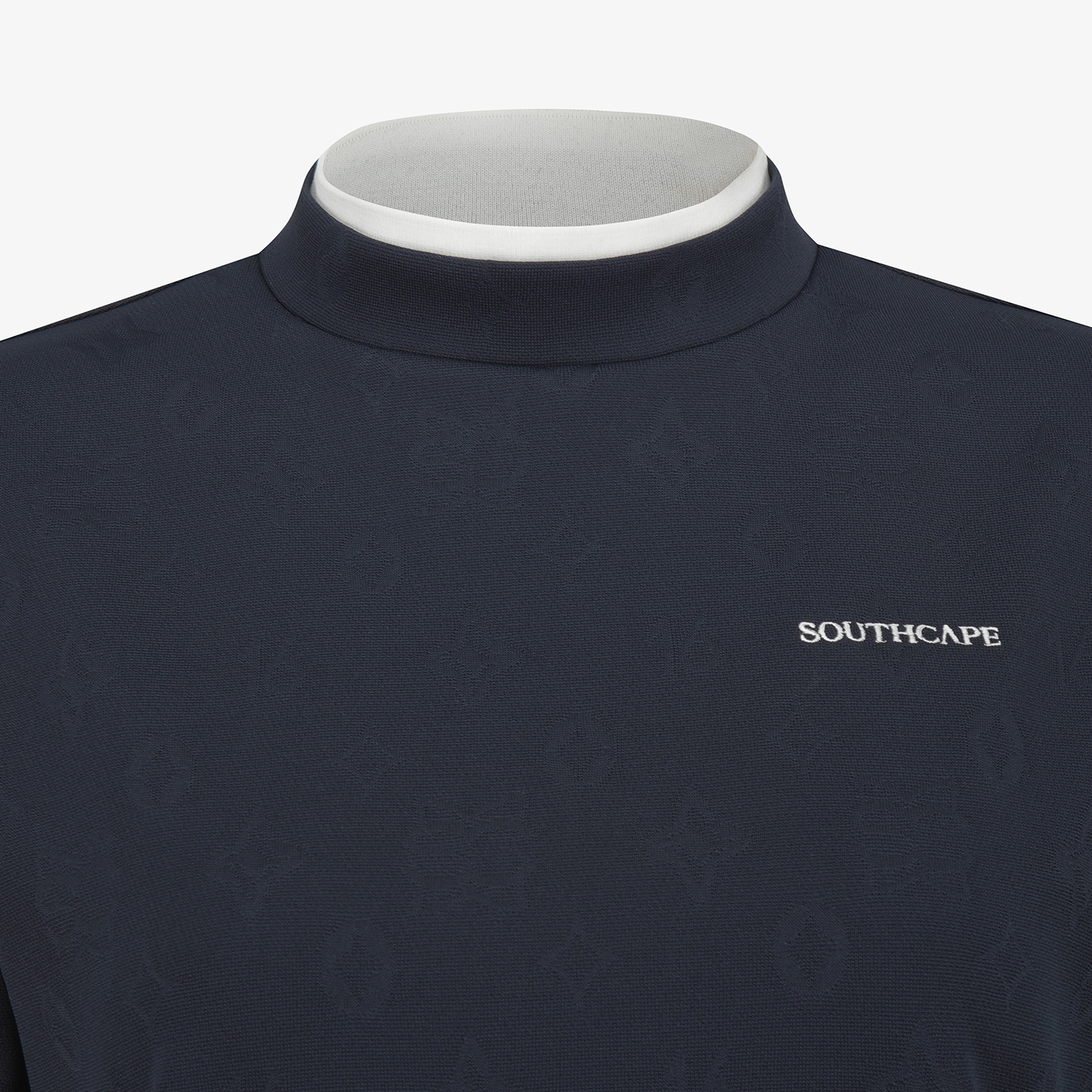 사우스케이프 여성 모노그램 하프넥 반팔 티셔츠_네이비