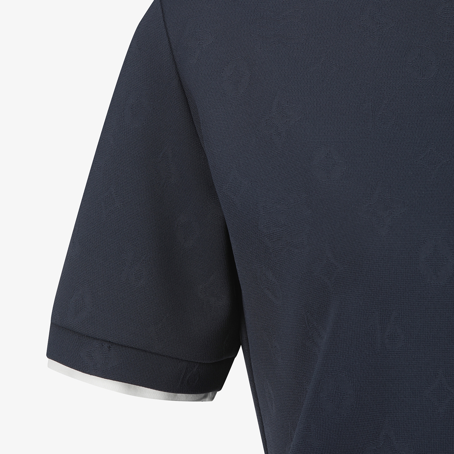 사우스케이프 여성 모노그램 하프넥 반팔 티셔츠_네이비