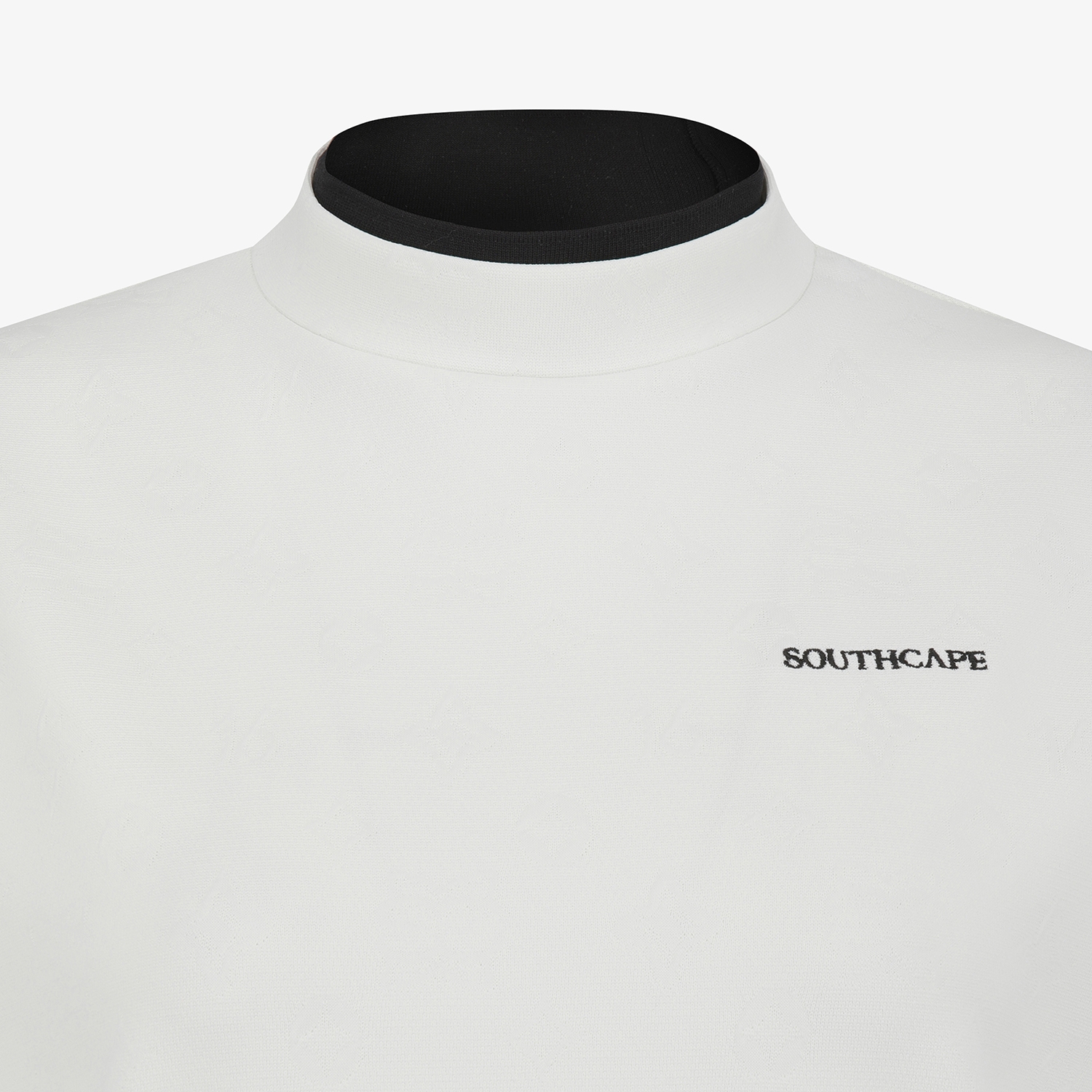 사우스케이프 여성 모노그램 하프넥 반팔 티셔츠_화이트