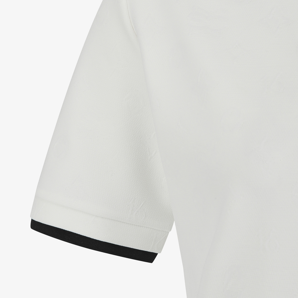 사우스케이프 여성 모노그램 하프넥 반팔 티셔츠_화이트