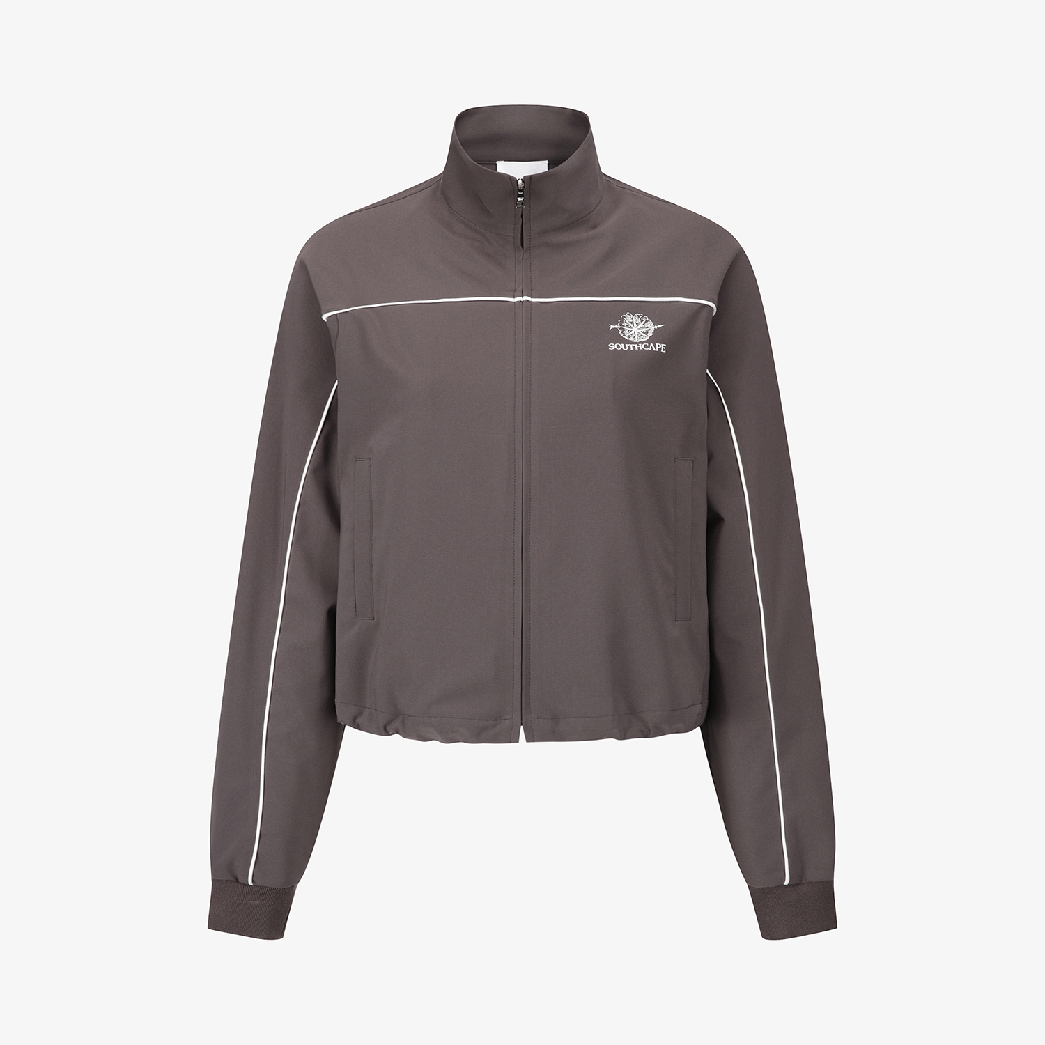 여성 사우스크로스 트리밍 디테일 점퍼_다크 브라운