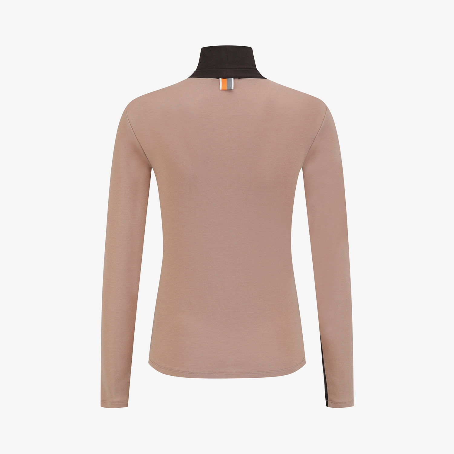 사우스케이프 여성 배색 하이넥 베이스레이어_브라운