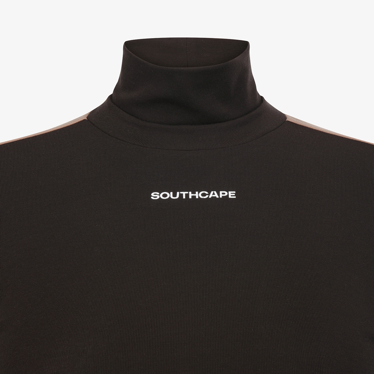 사우스케이프 여성 배색 하이넥 베이스레이어_브라운