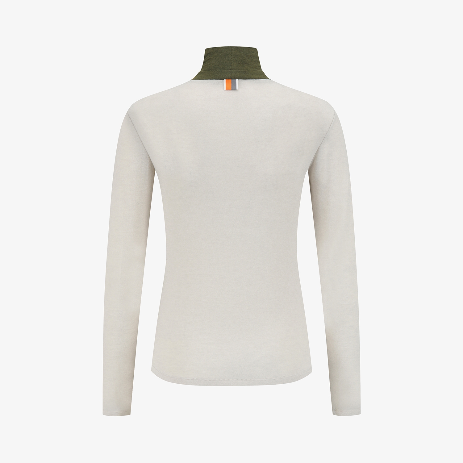 사우스케이프 여성 배색 하이넥 베이스레이어_카키