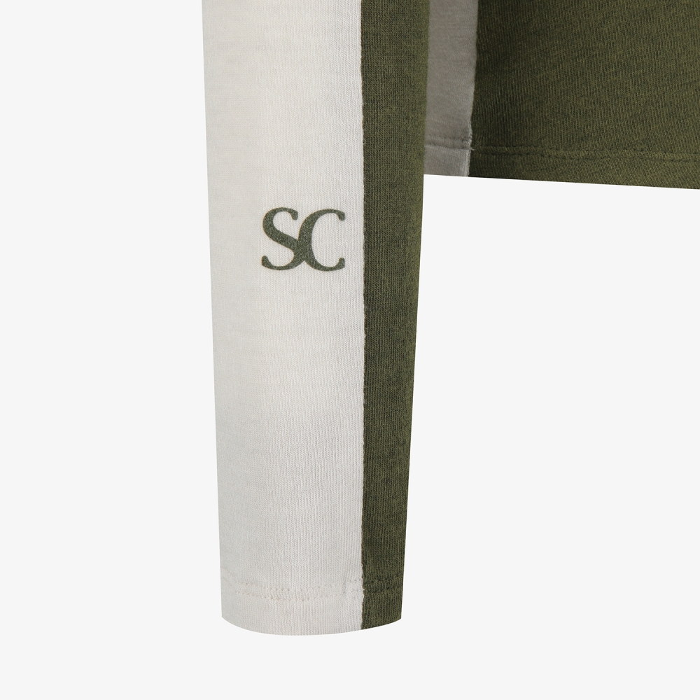 사우스케이프 여성 배색 하이넥 베이스레이어_카키