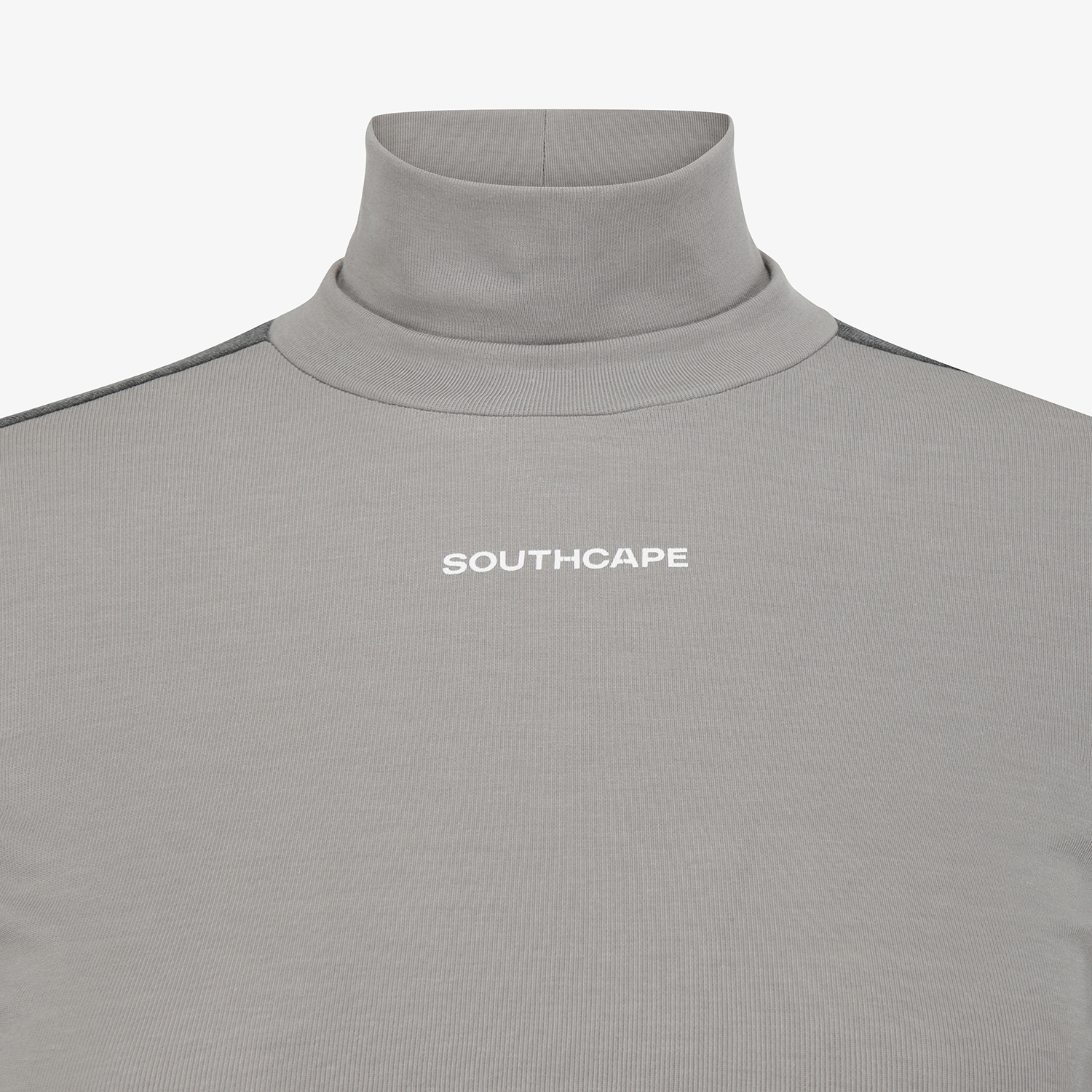 사우스케이프 여성 배색 하이넥 베이스레이어_라이트 그레이