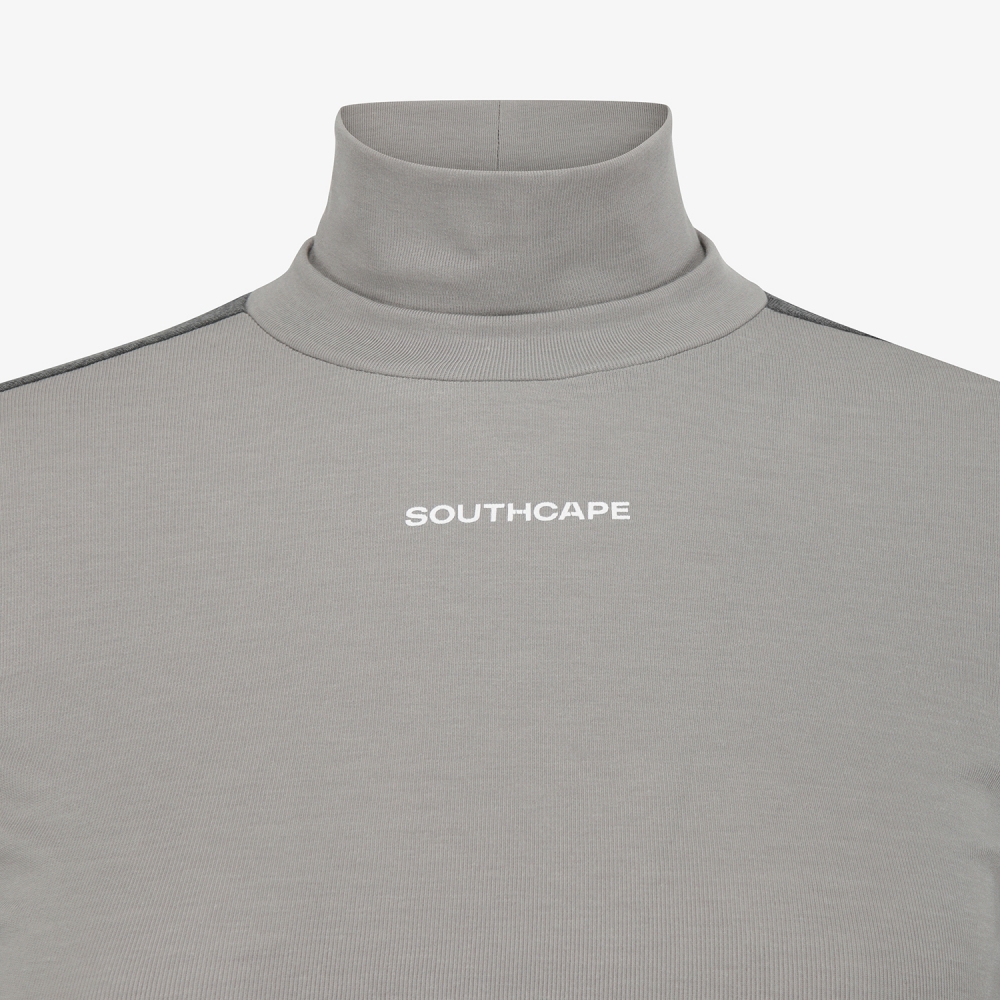 사우스케이프 여성 배색 하이넥 베이스레이어_라이트 그레이