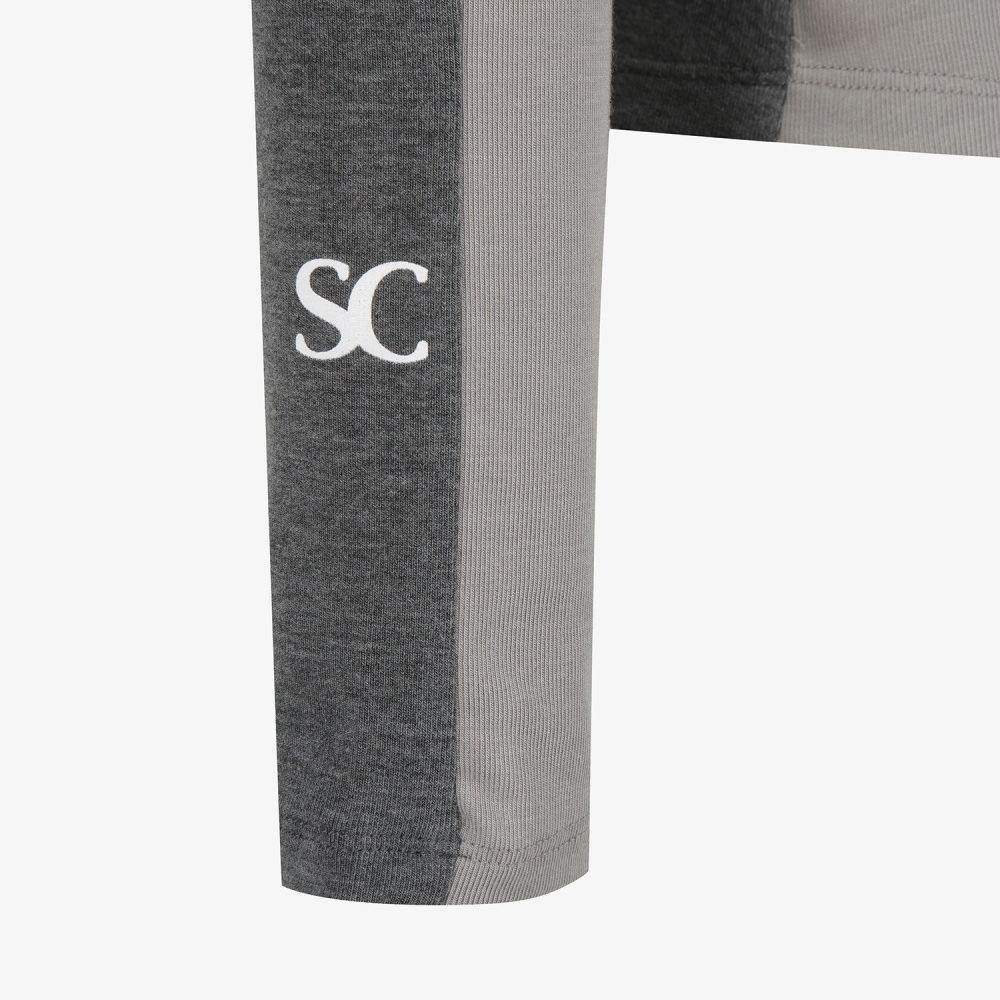 사우스케이프 여성 배색 하이넥 베이스레이어_라이트 그레이