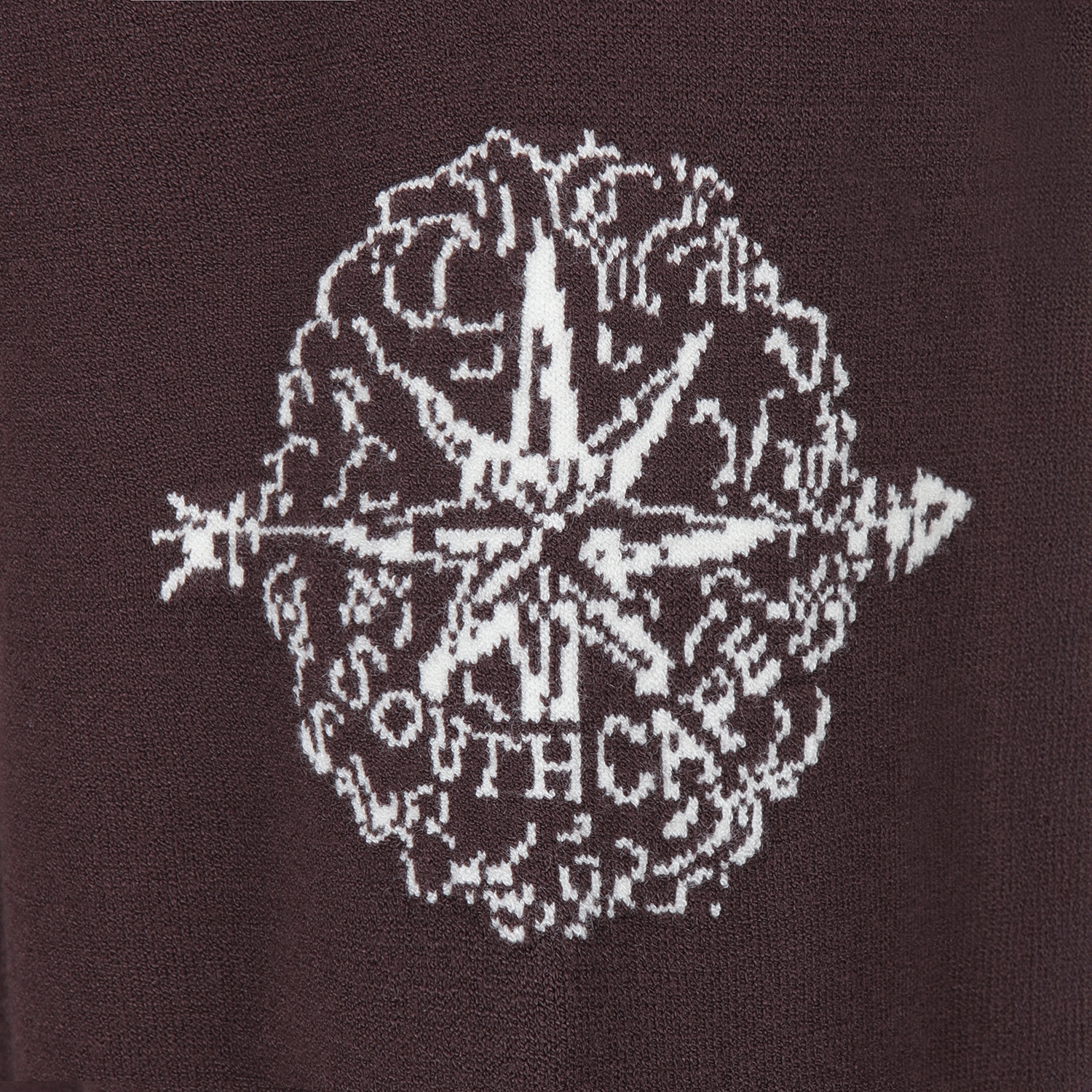 남성 사우스크로스 레이어드 넥라인 니트 풀오버_브라운