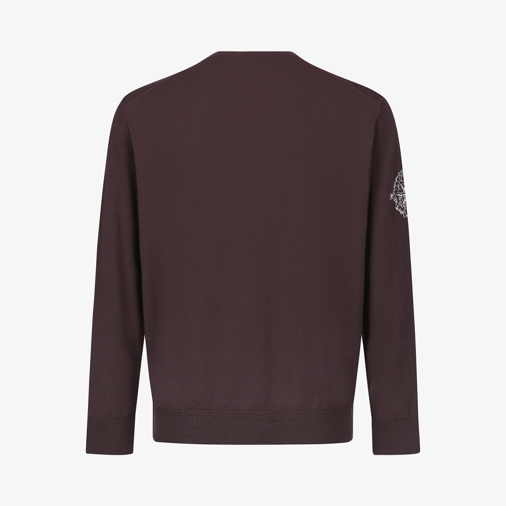 남성 사우스크로스 레이어드 넥라인 니트 풀오버_브라운