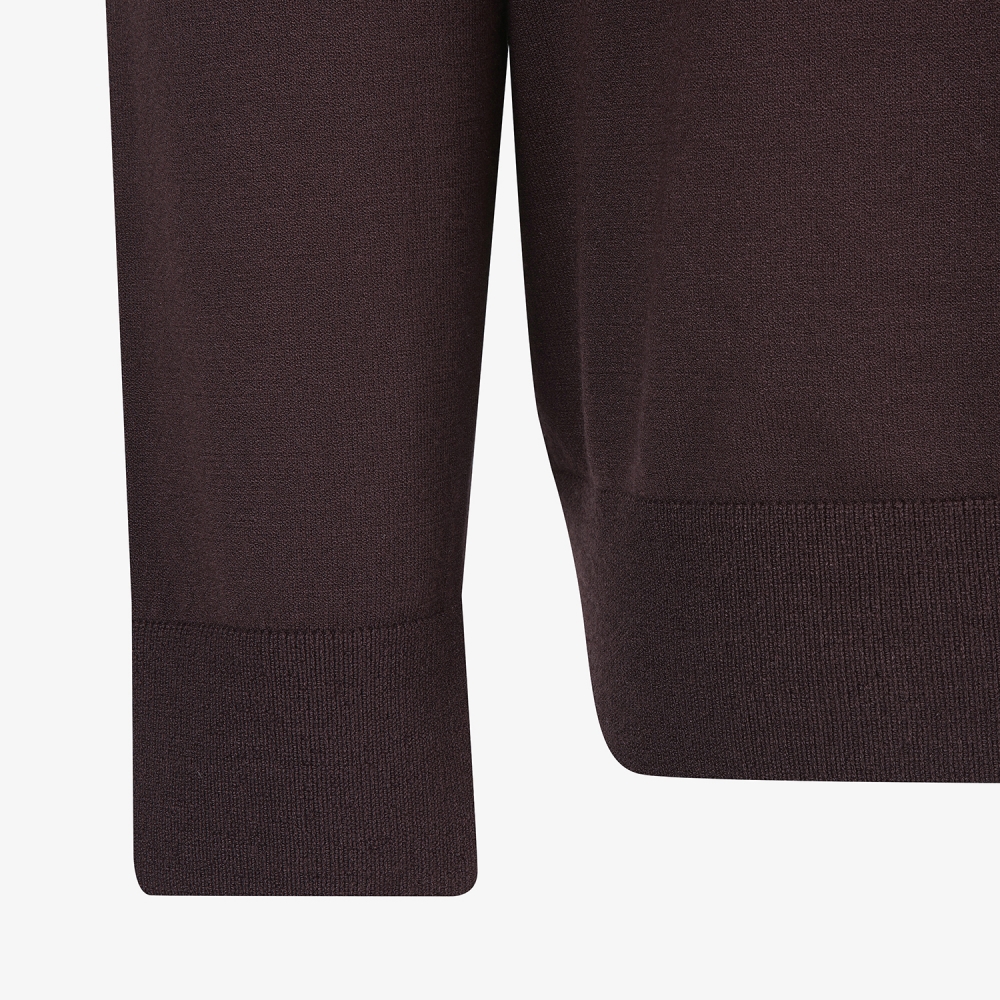 남성 사우스크로스 레이어드 넥라인 니트 풀오버_브라운