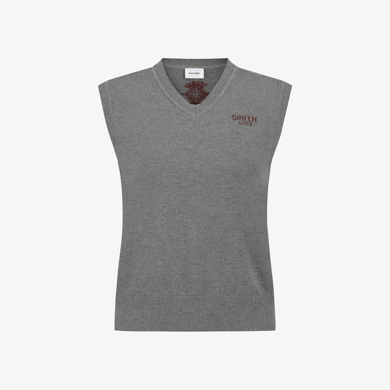 여성 사우스크로스 브이넥 니트 베스트_그레이