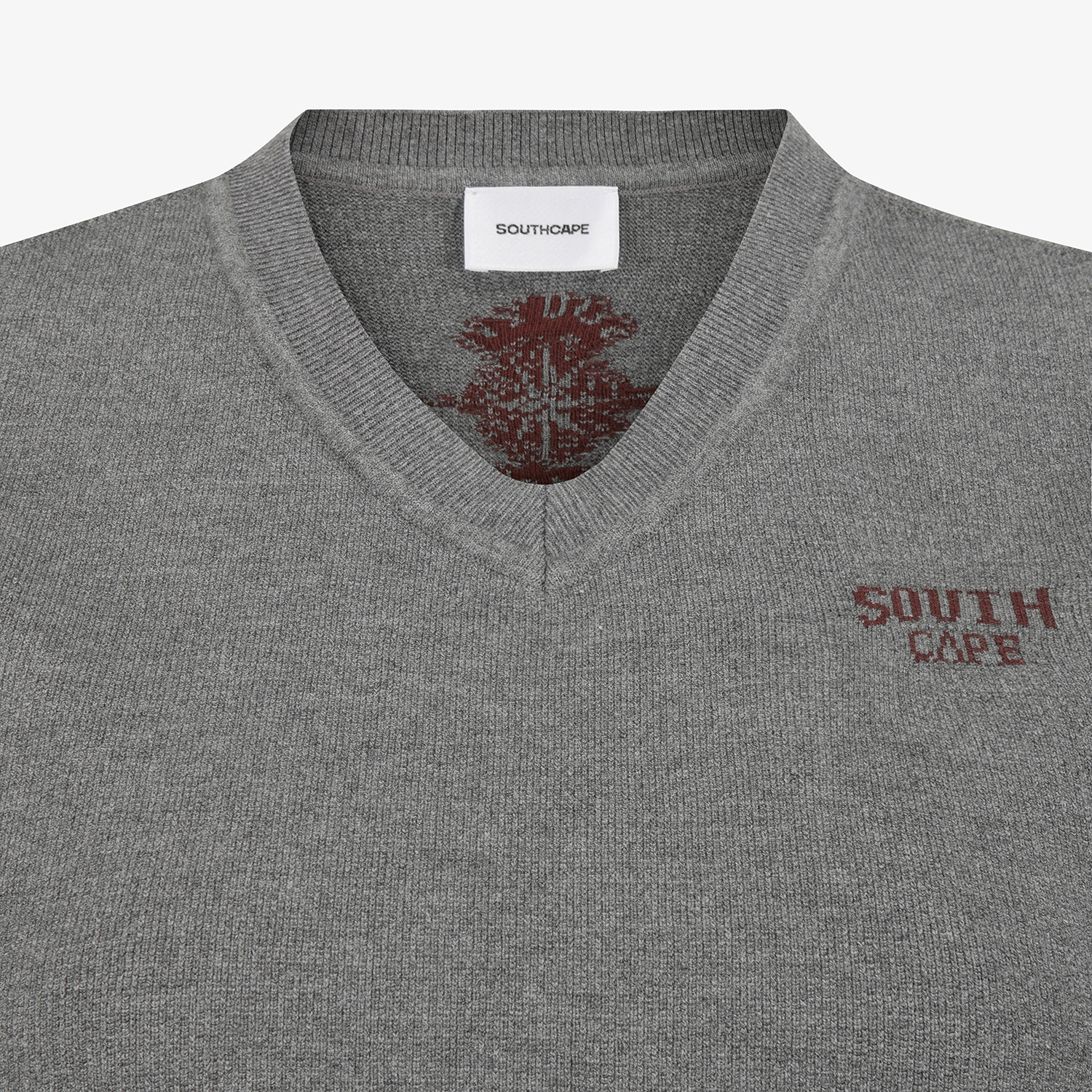 여성 사우스크로스 브이넥 니트 베스트_그레이