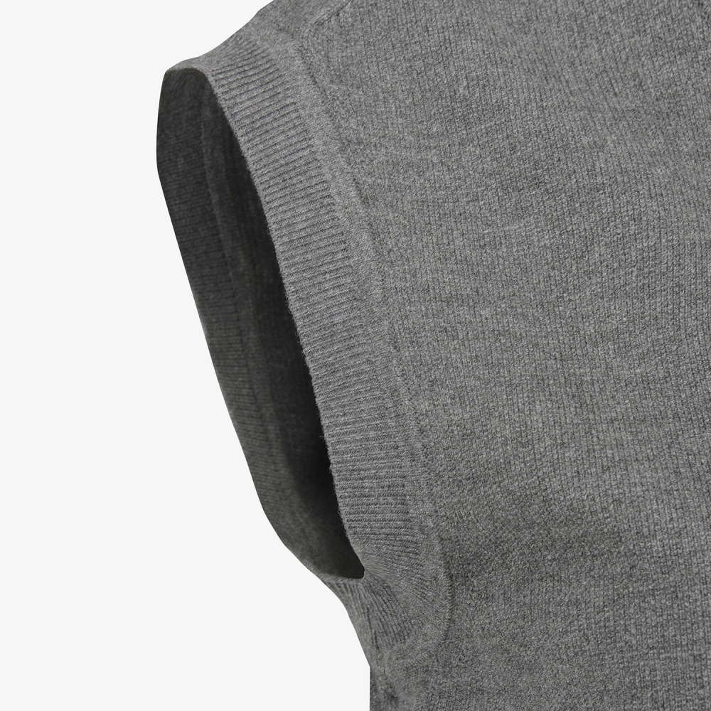 여성 사우스크로스 브이넥 니트 베스트_그레이