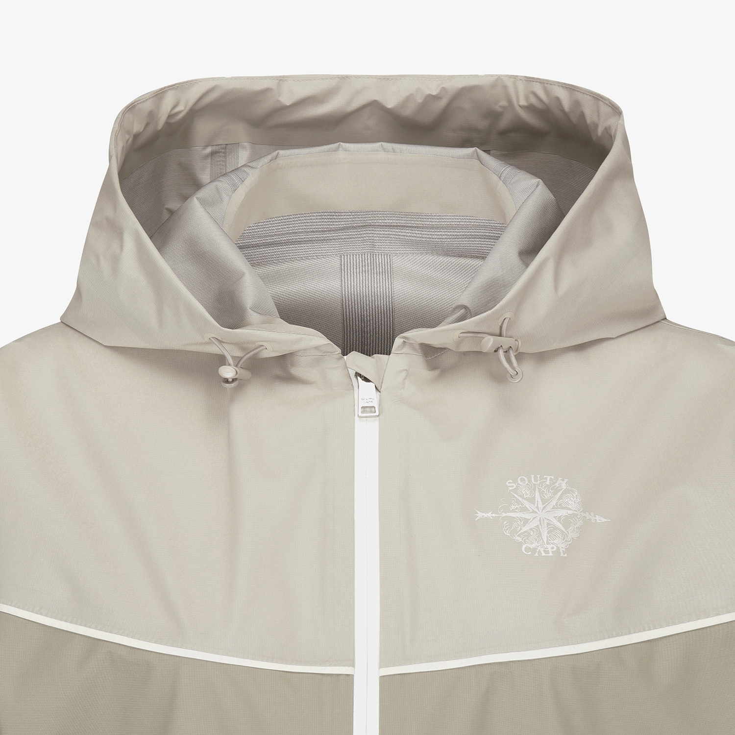 여성 사우스크로스 컬러 블럭 라이트 레인 자켓_세피아