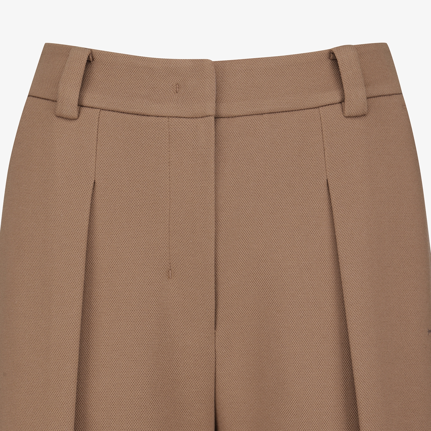 여성 사우스크로스 핀턱 와이드 저지 팬츠_브라운