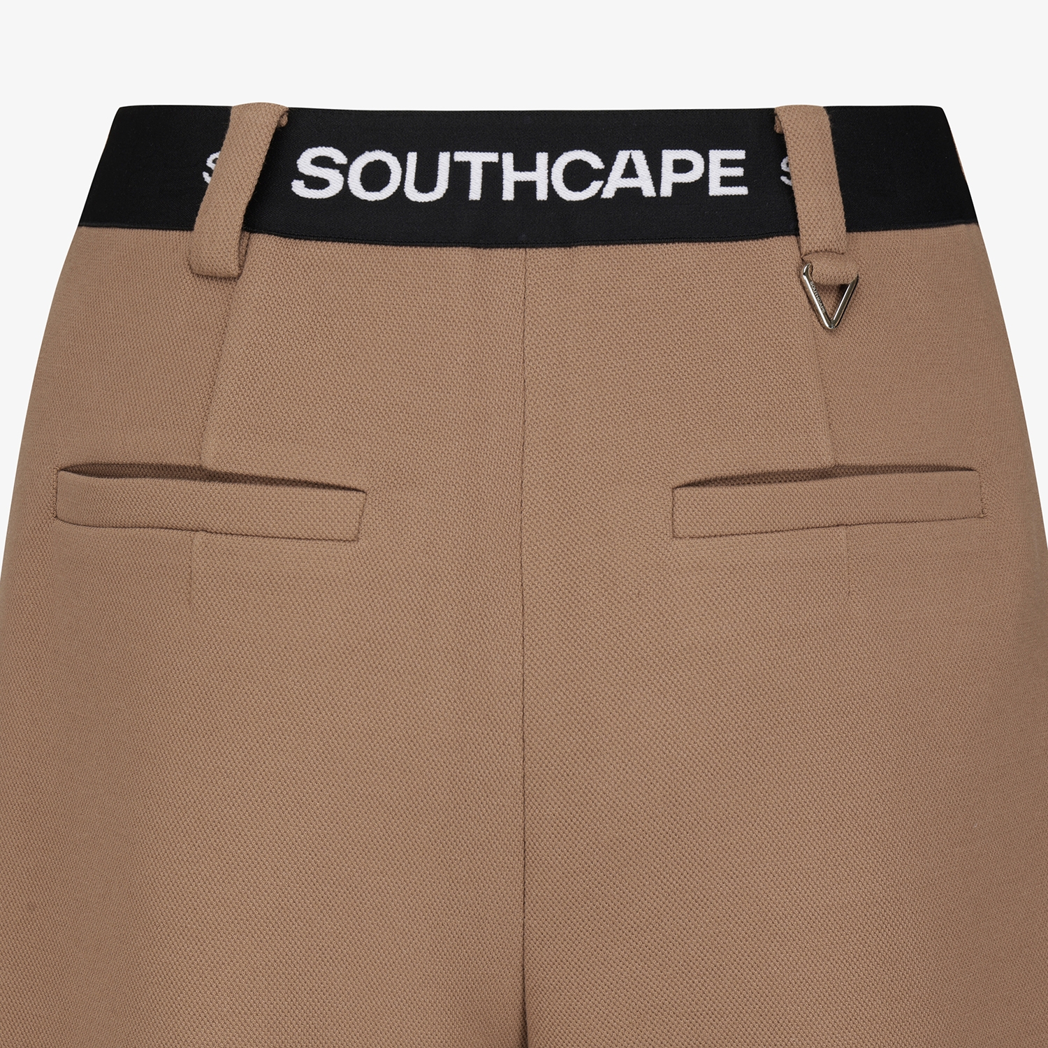 여성 사우스크로스 핀턱 와이드 저지 팬츠_브라운