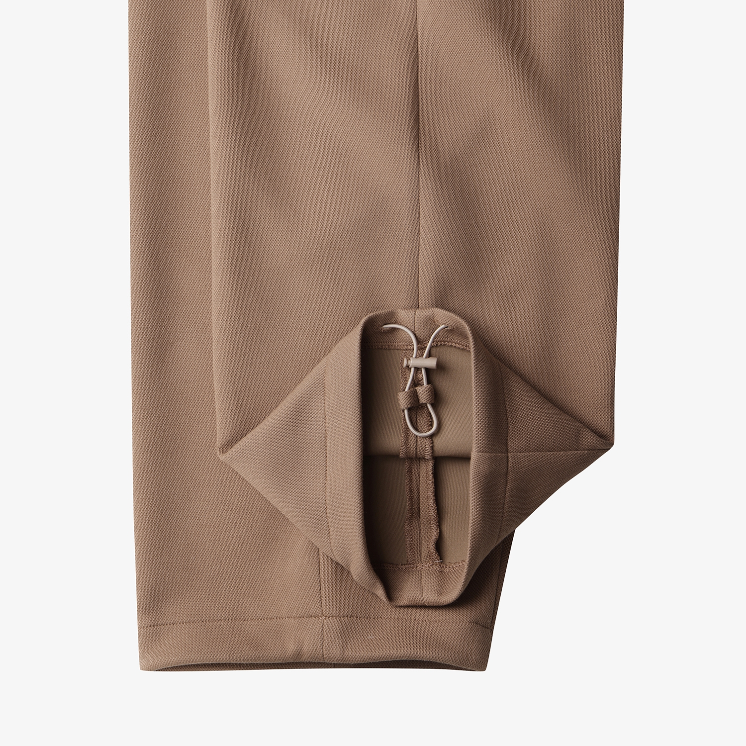 여성 사우스크로스 핀턱 와이드 저지 팬츠_브라운