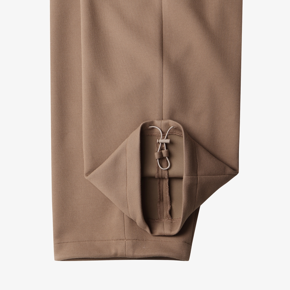 여성 사우스크로스 핀턱 와이드 저지 팬츠_브라운