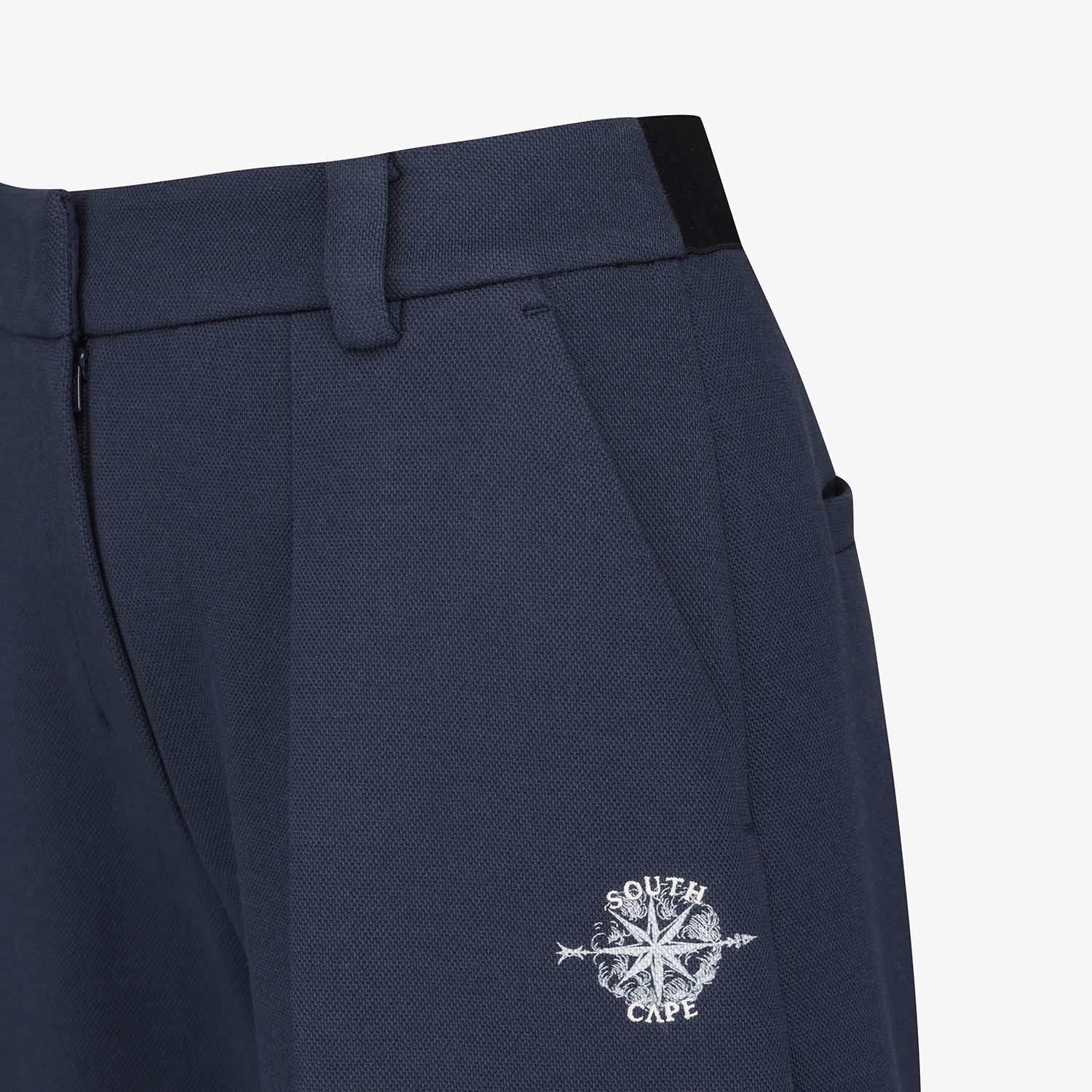 여성 사우스크로스 핀턱 와이드 저지 팬츠_네이비