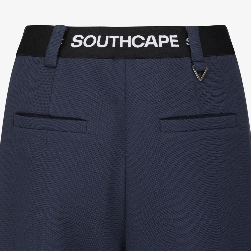 여성 사우스크로스 핀턱 와이드 저지 팬츠_네이비