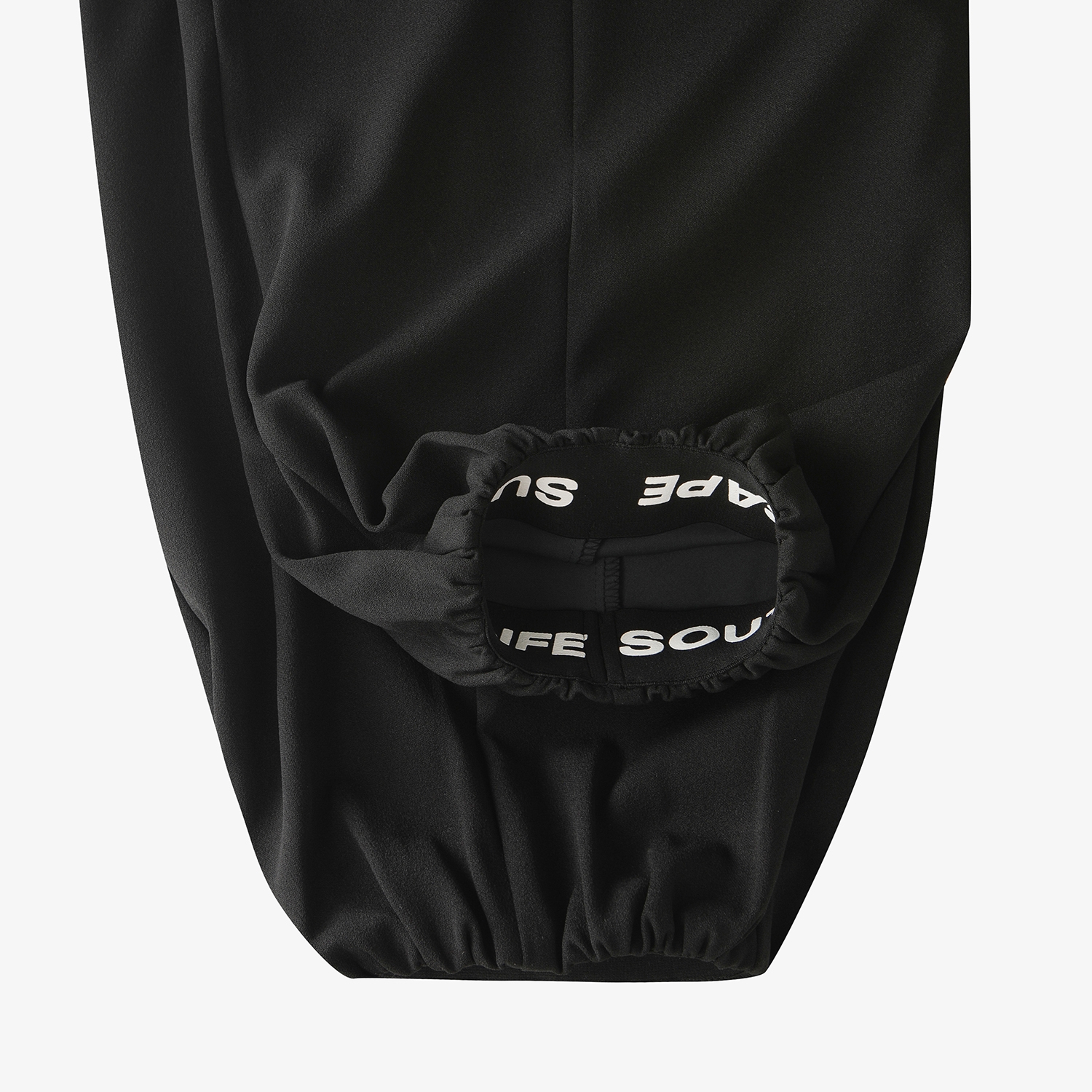 사우스케이프 여성 로고 밴딩 와이드 조거 팬츠_블랙