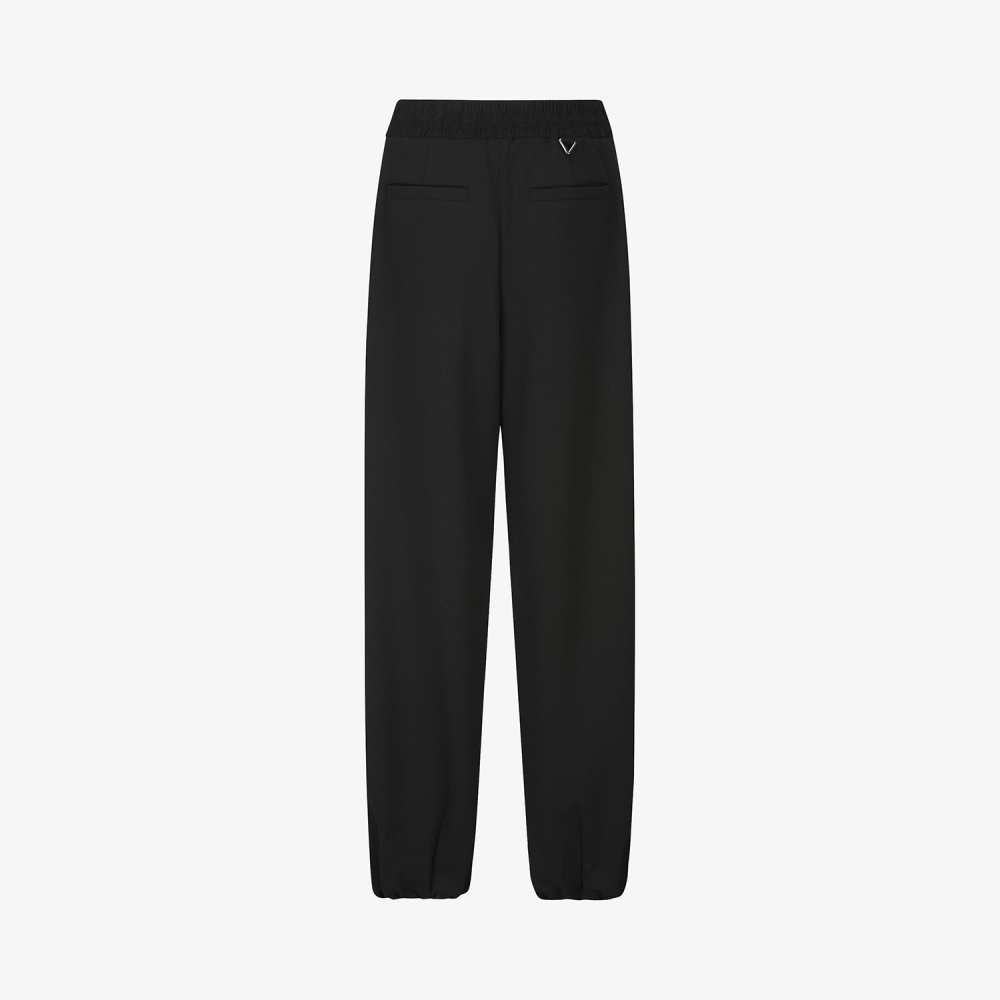 사우스케이프 여성 로고 밴딩 와이드 조거 팬츠_블랙