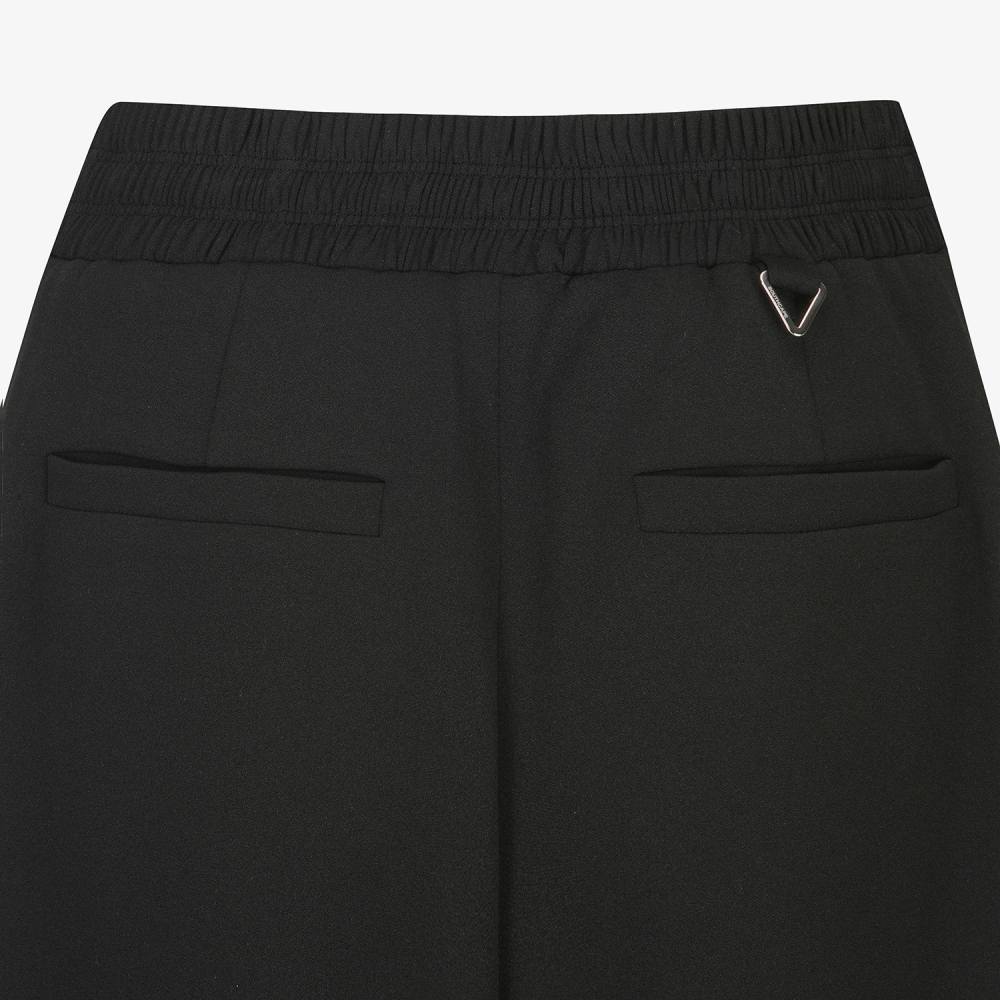 사우스케이프 여성 로고 밴딩 와이드 조거 팬츠_블랙