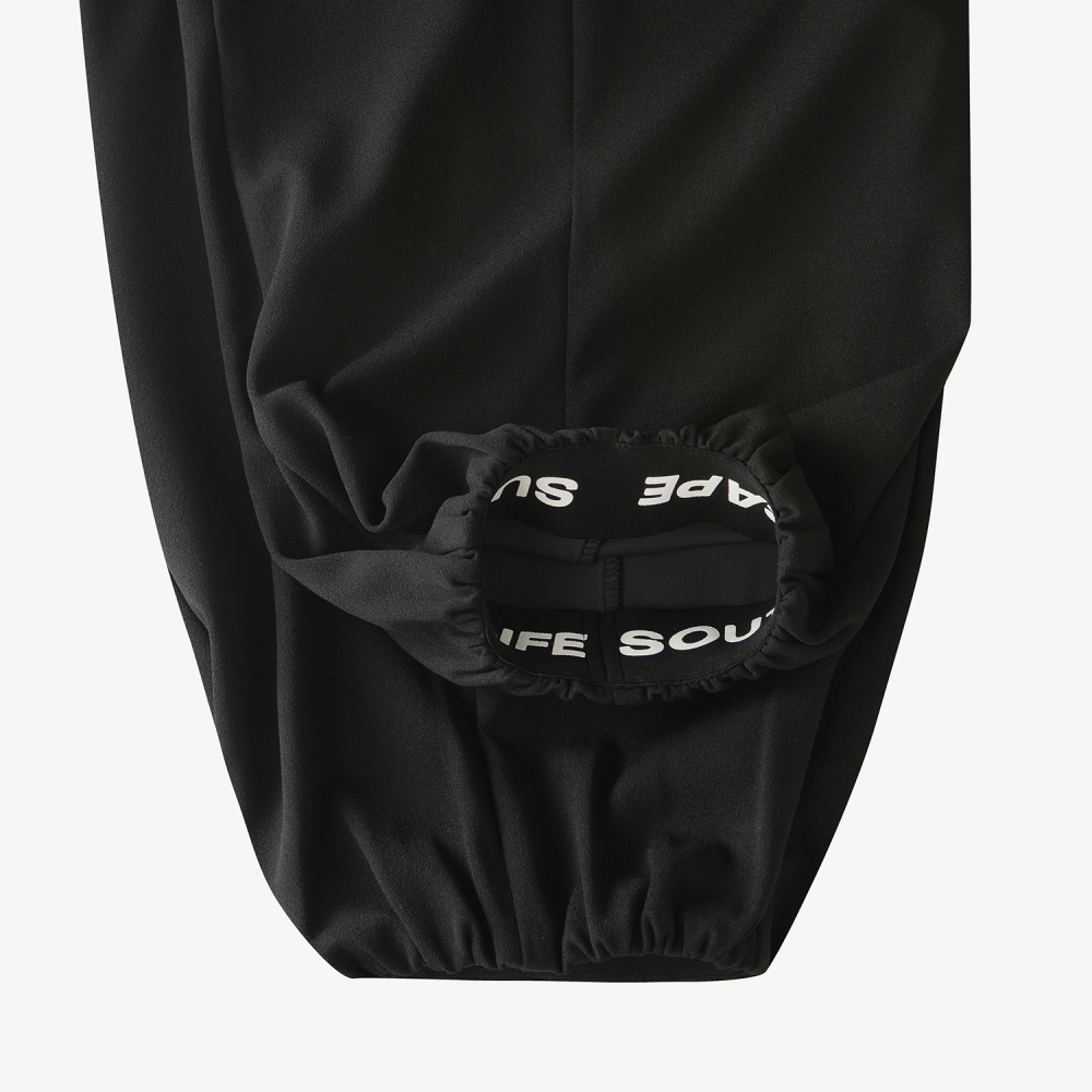 사우스케이프 여성 로고 밴딩 와이드 조거 팬츠_블랙