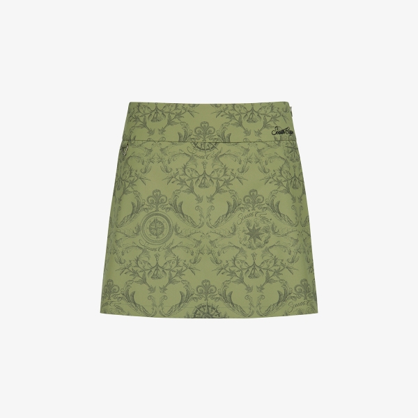 여성 사우스크로스 플리츠 하이웨스트 스커트_카키