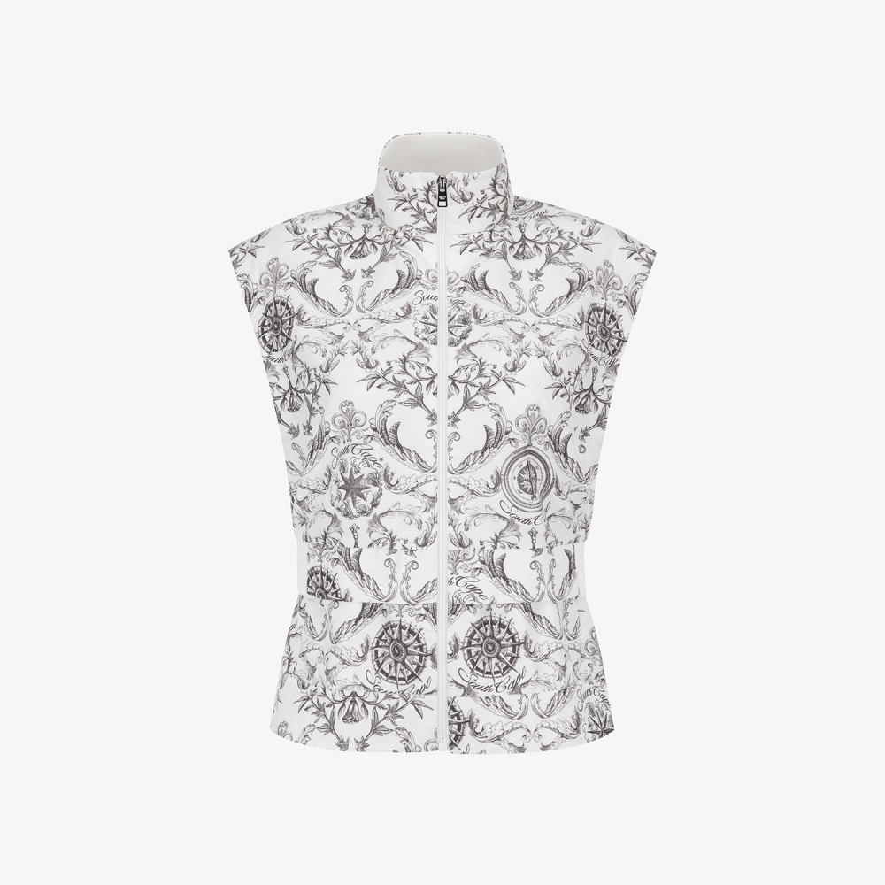 여성 사우스크로스 절개 라인 베스트_크림