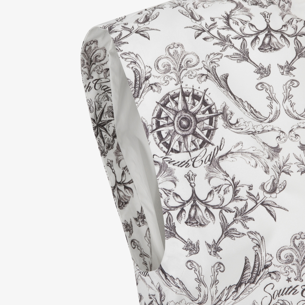 여성 사우스크로스 절개 라인 베스트_크림