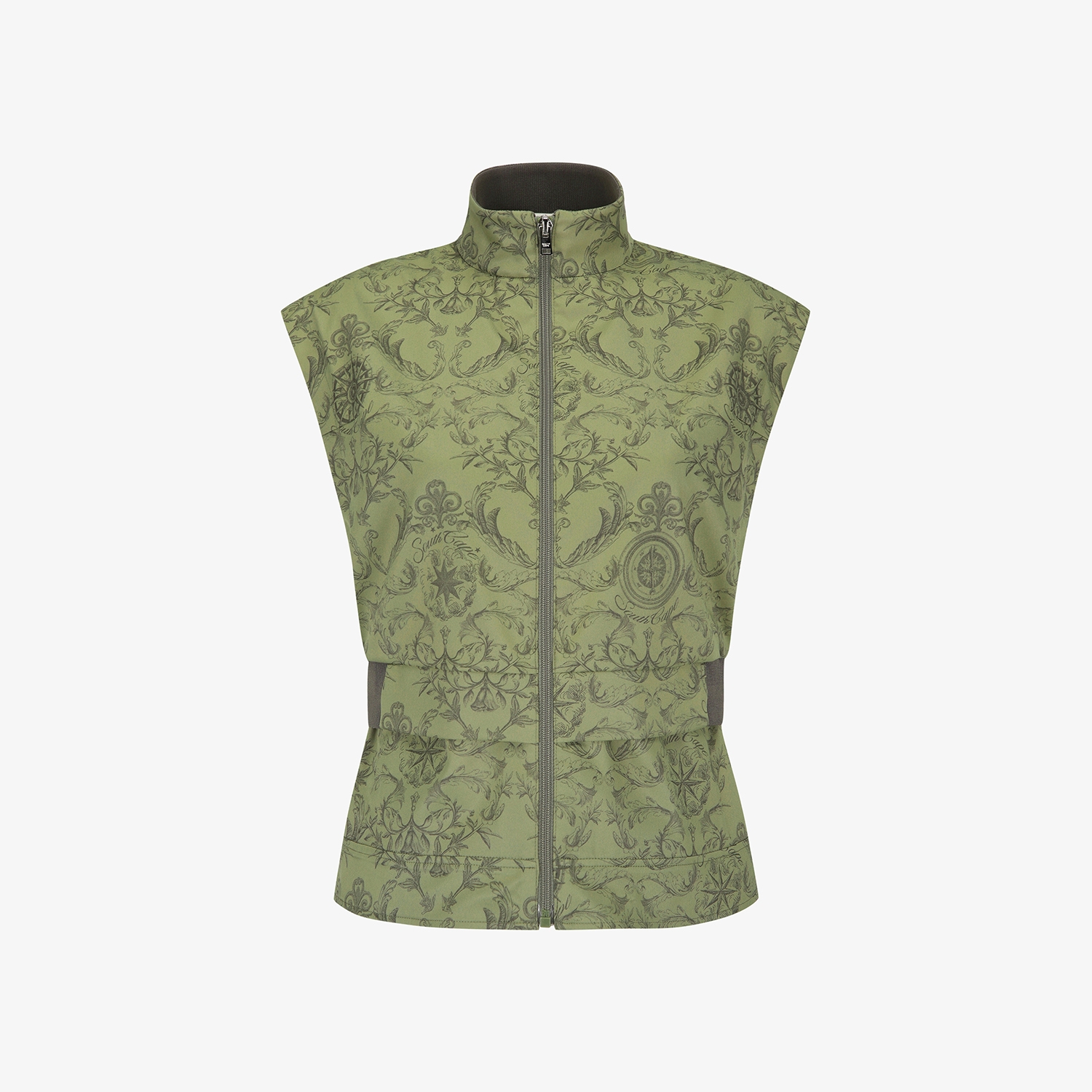 여성 사우스크로스 절개 라인 베스트_카키