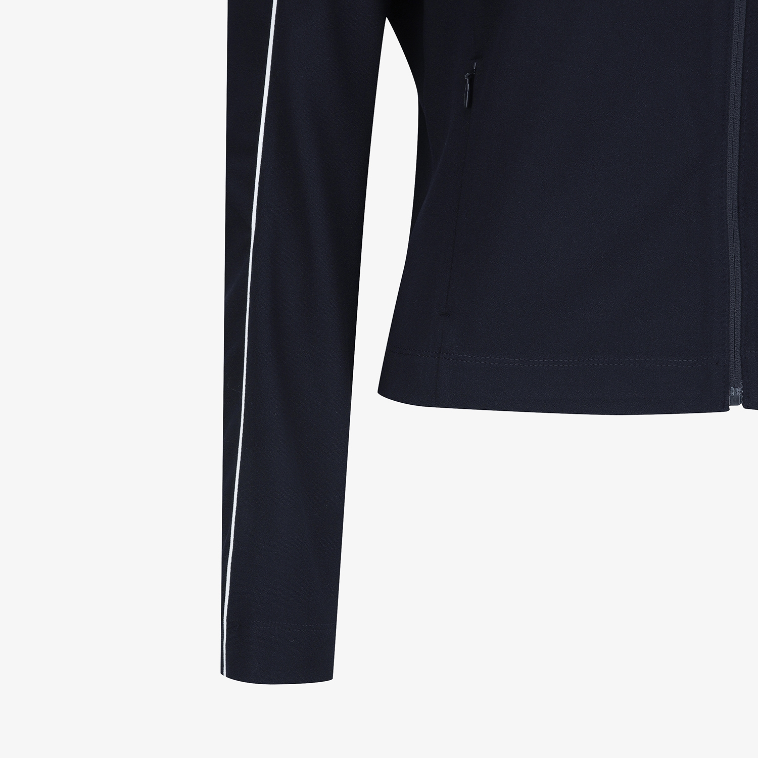 여성 사우스크로스 트리밍 디테일 하이넥 집업 점퍼_네이비