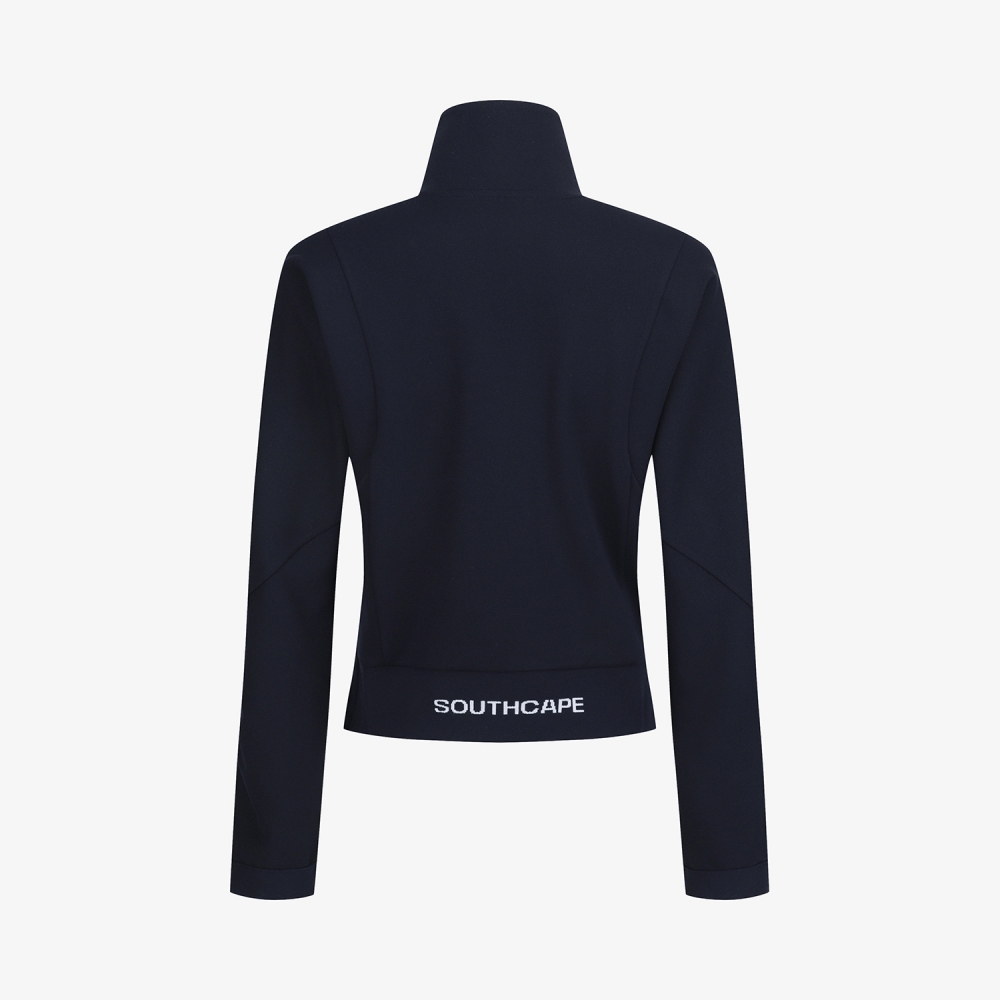 여성 사우스크로스 트리밍 디테일 하이넥 집업 점퍼_네이비